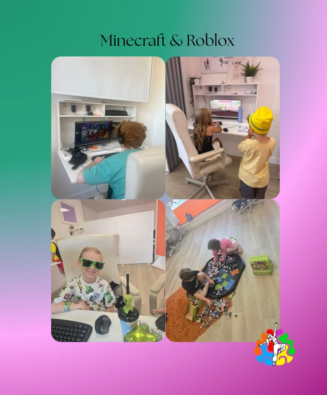 MINECRAFT &amp; ROBLOX 🎮🧱⛏️

One of our most popular sessions with our young people is back this week with space!💚

Our Minecraft &amp; Roblox session gives young people the freedom to play in a way that suits them&hellip; Whether that&rsquo;s pla