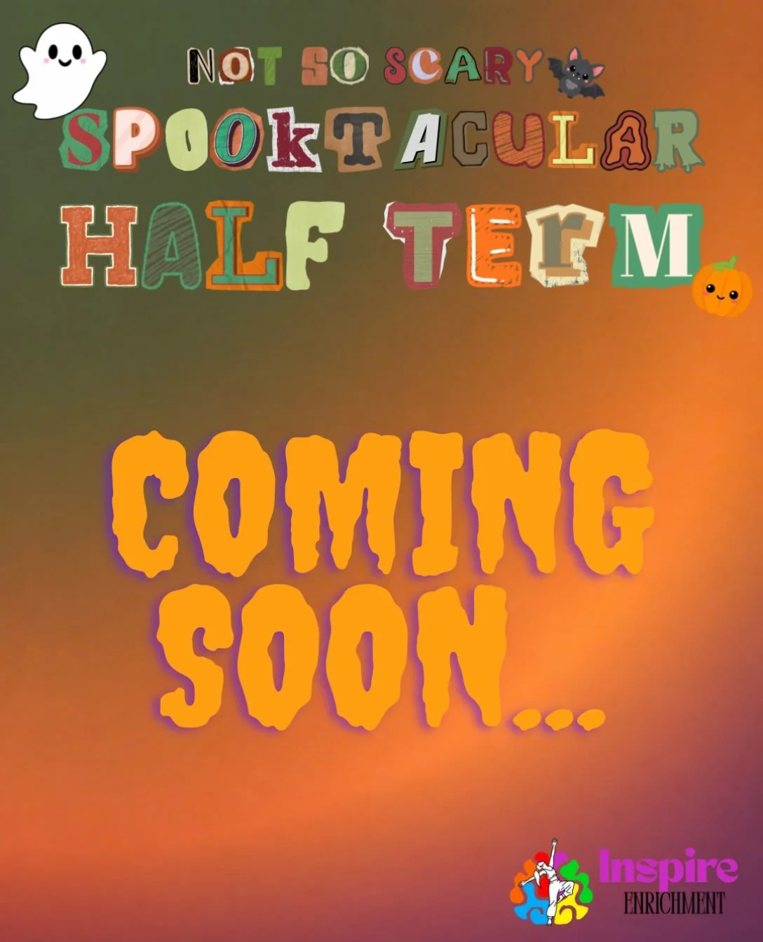 COMING SOON&hellip;. 
Our NOT SO SCARY&hellip; SPOOKTACULAR HALF TERM 👻🧡

Get ready for a week packed with spooky fun, creativity, adventure and plenty of Halloween-inspired activities&hellip; all designed to be inclusive, welcoming and most import