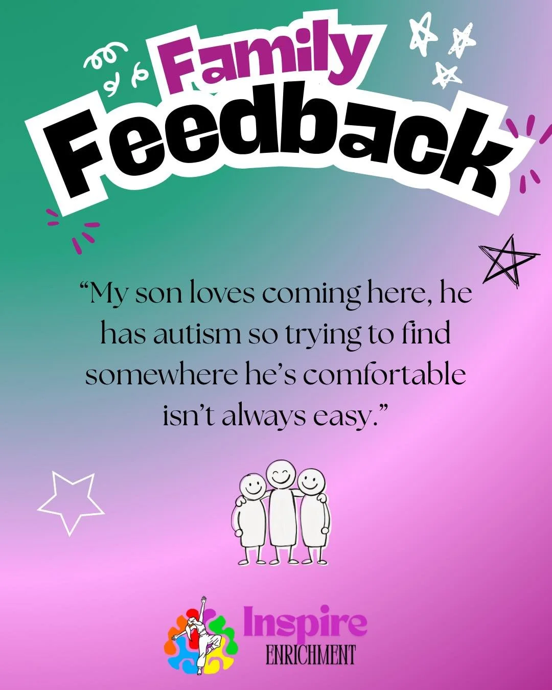 FAMILY FEEDBACK FRIDAY! ✨💚

Being comfortable in our space is one of the main reasons why we do what we do and offer the space, classes and have the leads that we do🥹 Did you know&hellip; our class leads work with neurodivergent young people in the