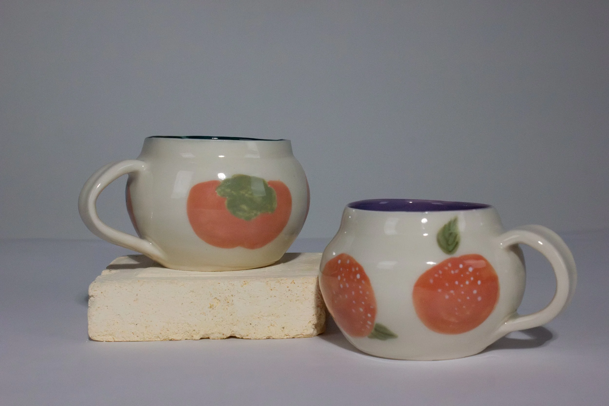 "Orange Slices" (Left) and "Persimmon Mug" (Right), 2026 (Back)