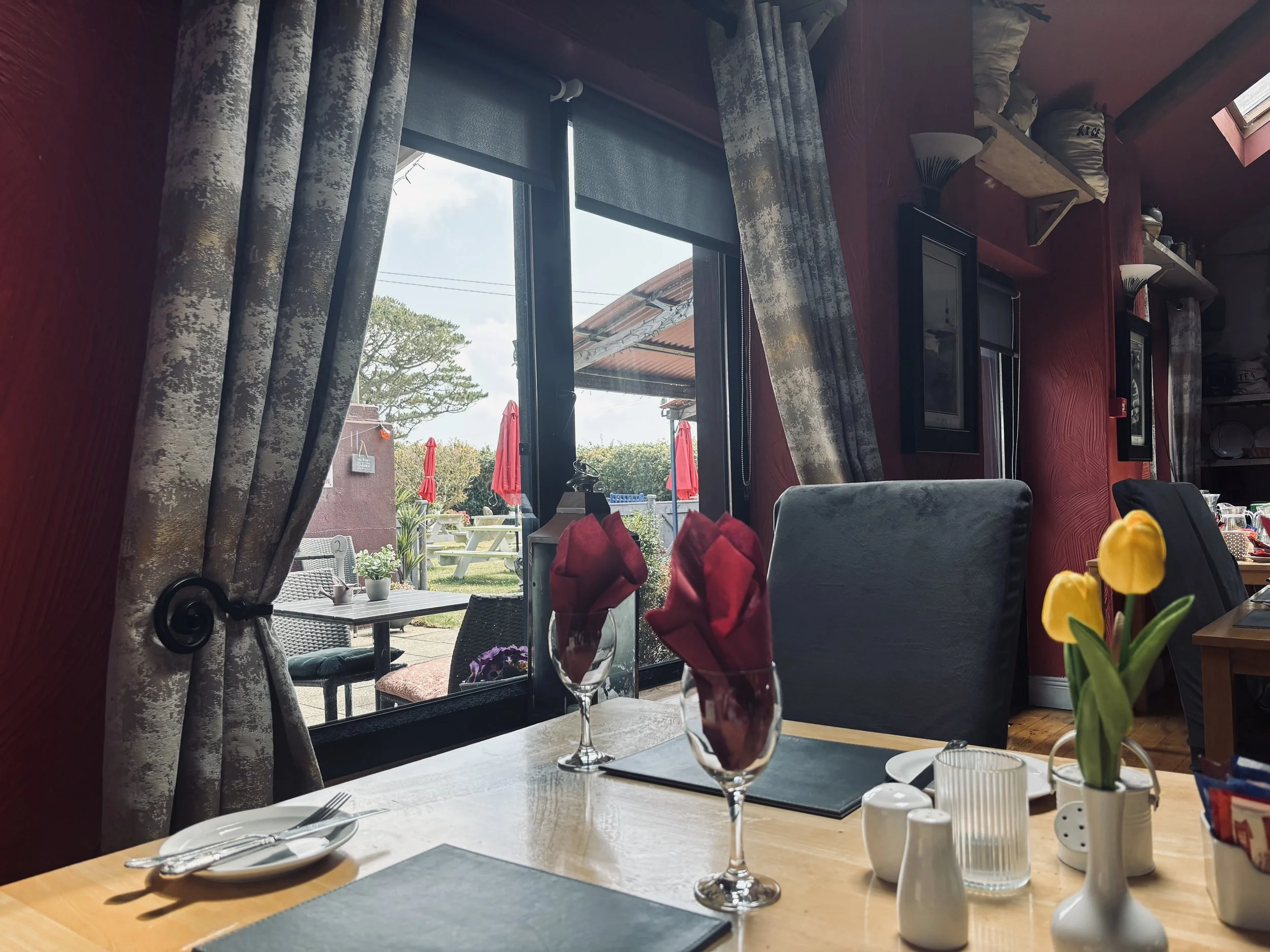 Overlooking the Garden and Windmill from the main Restaurant