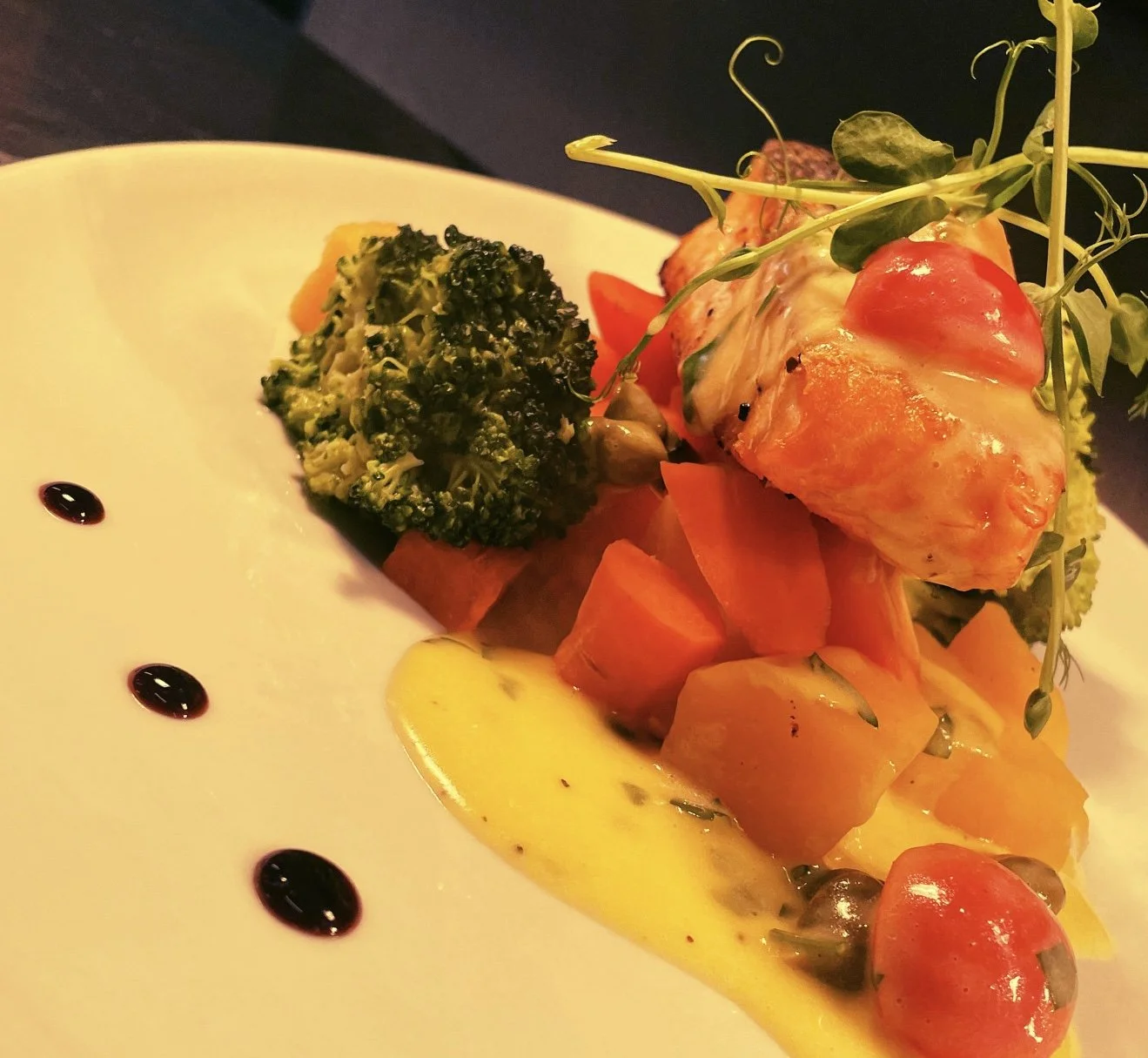Salmon Darne, Chive and Caper Beurre Blance