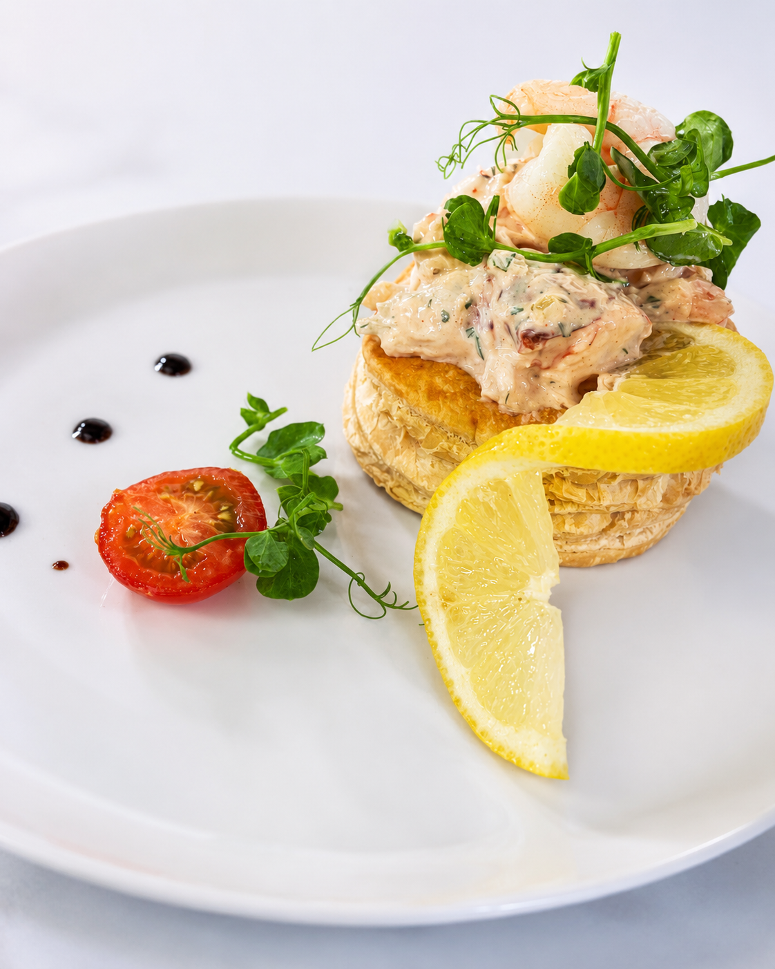 Seafood Vol au Vent: Lobster, Langoustine and Crab in a Cocktail Sauce