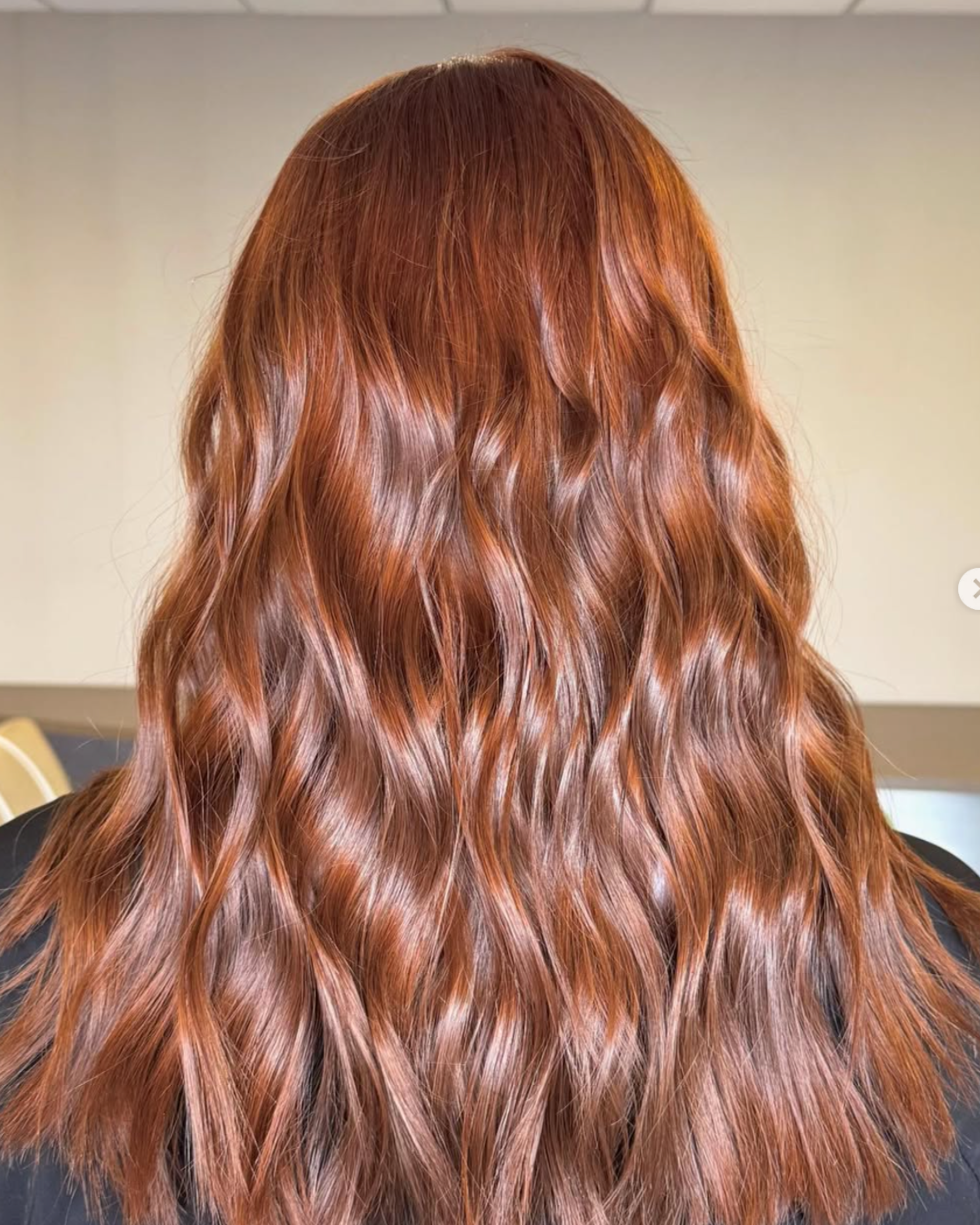 Copper hair color transformation in Columbia, SC