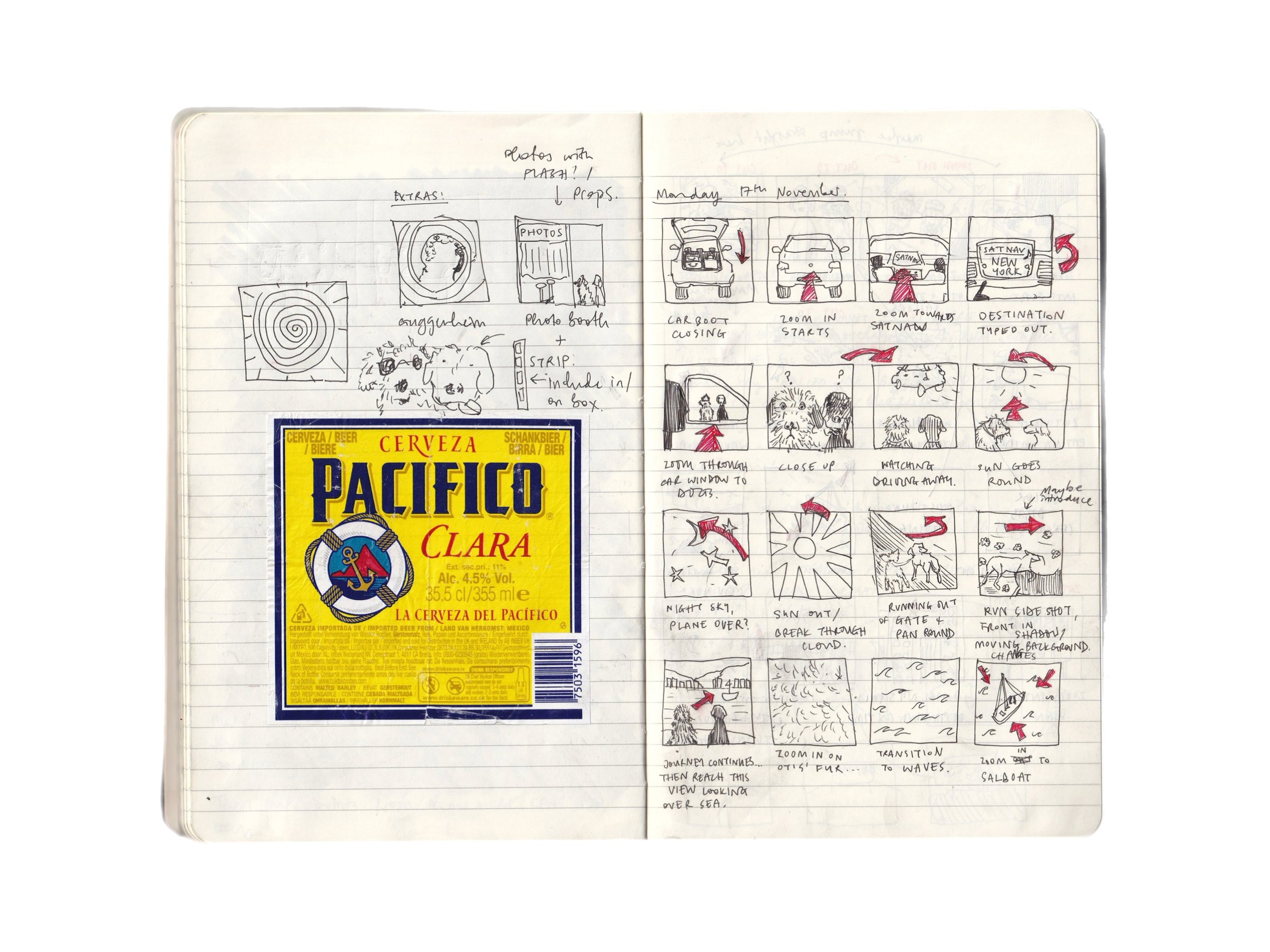 Storyboarding and working out my transitions