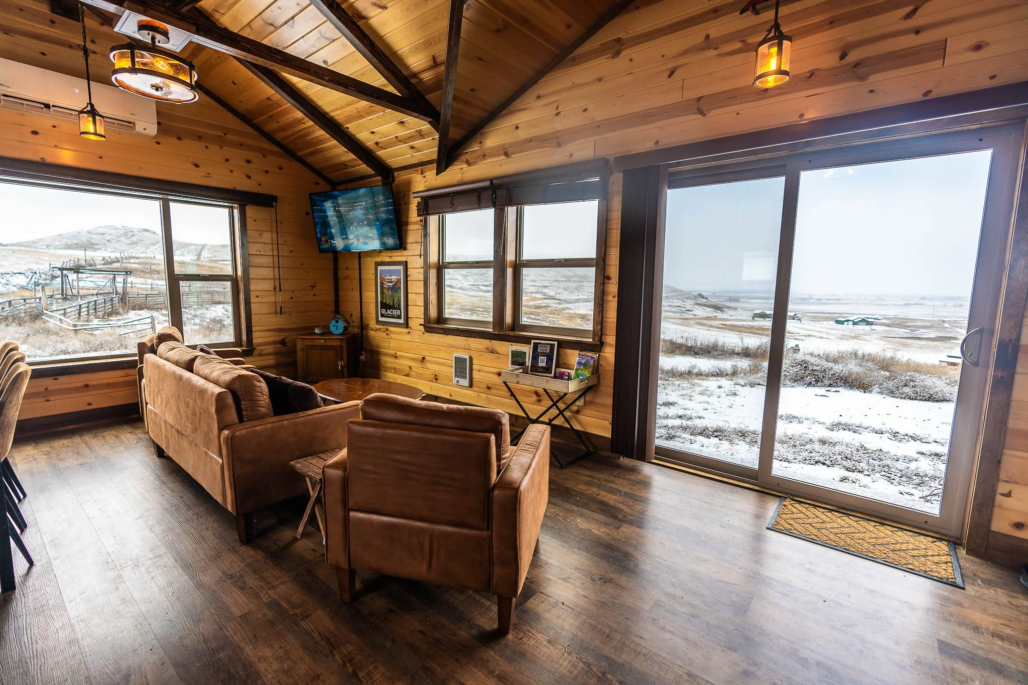 View of Columbia Mountain from Mount Forge Properties private basecamp The Monte Vista Club near Glacier National Park.