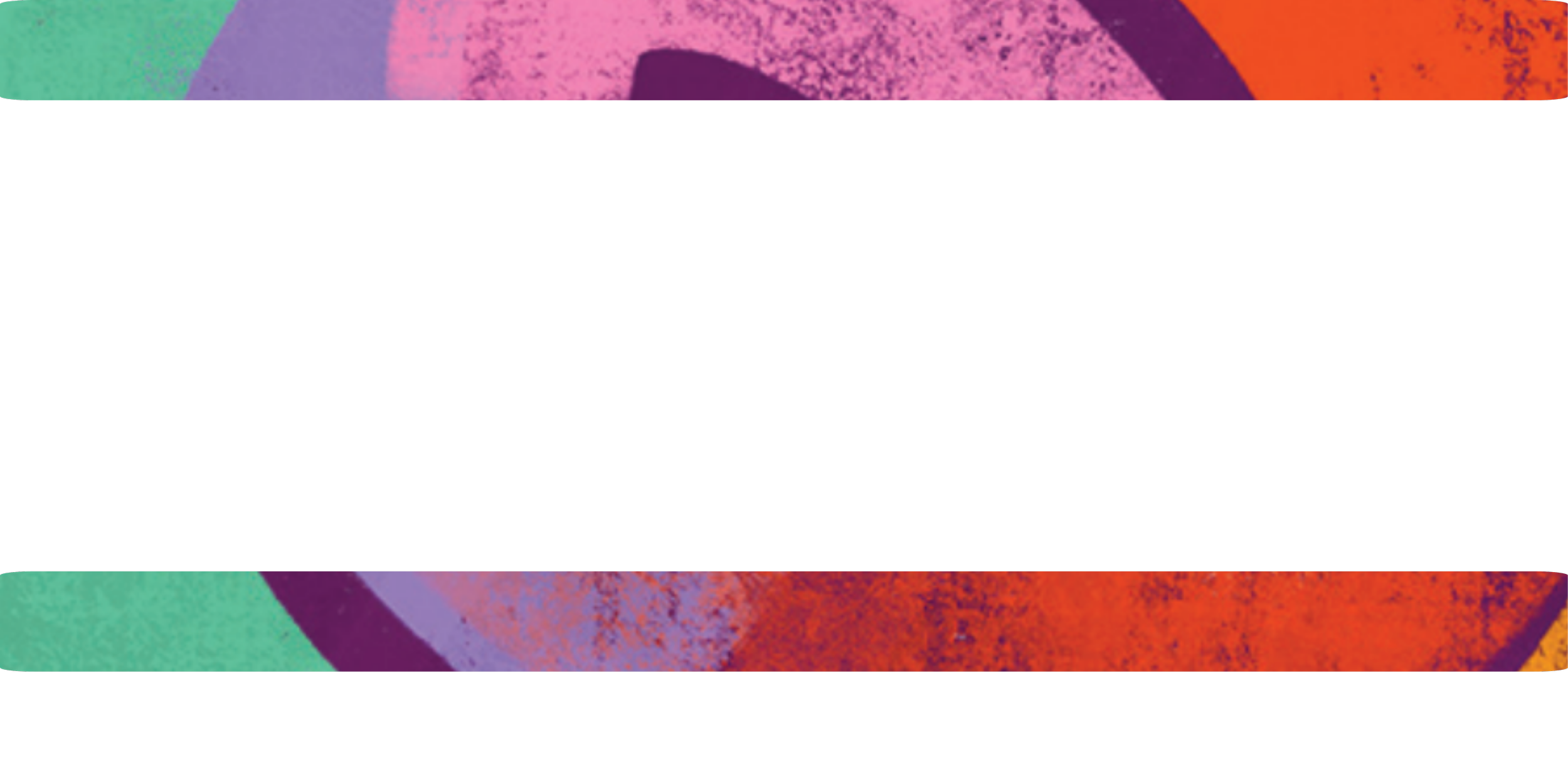 Colorful abstract graphic with a black center and vibrant textured border in green, purple, pink, red, and orange