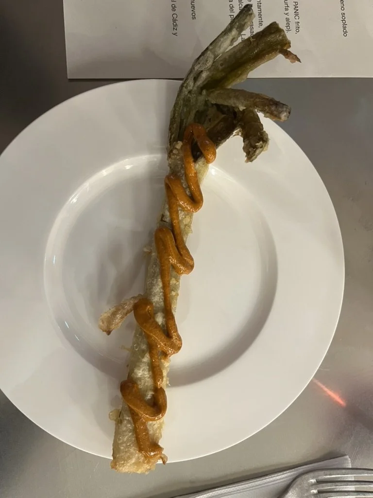 calçots tempura - romesco