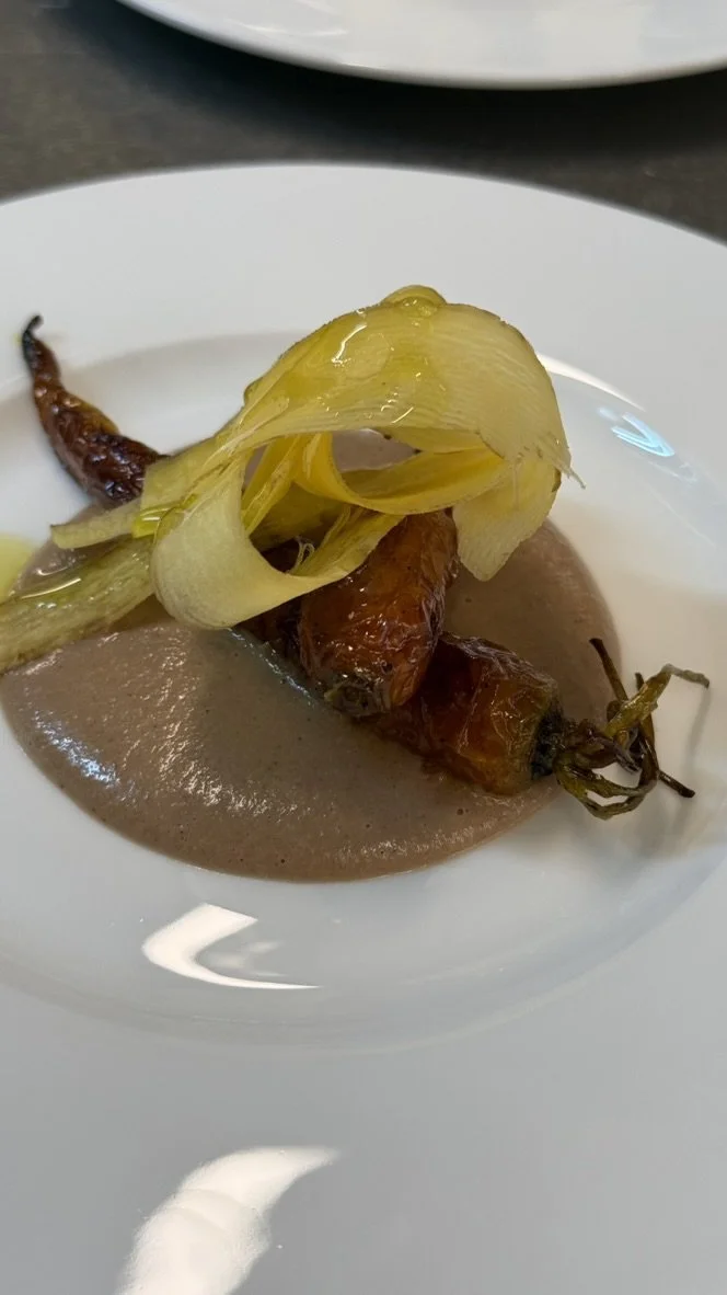 mole blanco - caramelized carrots - mandarine