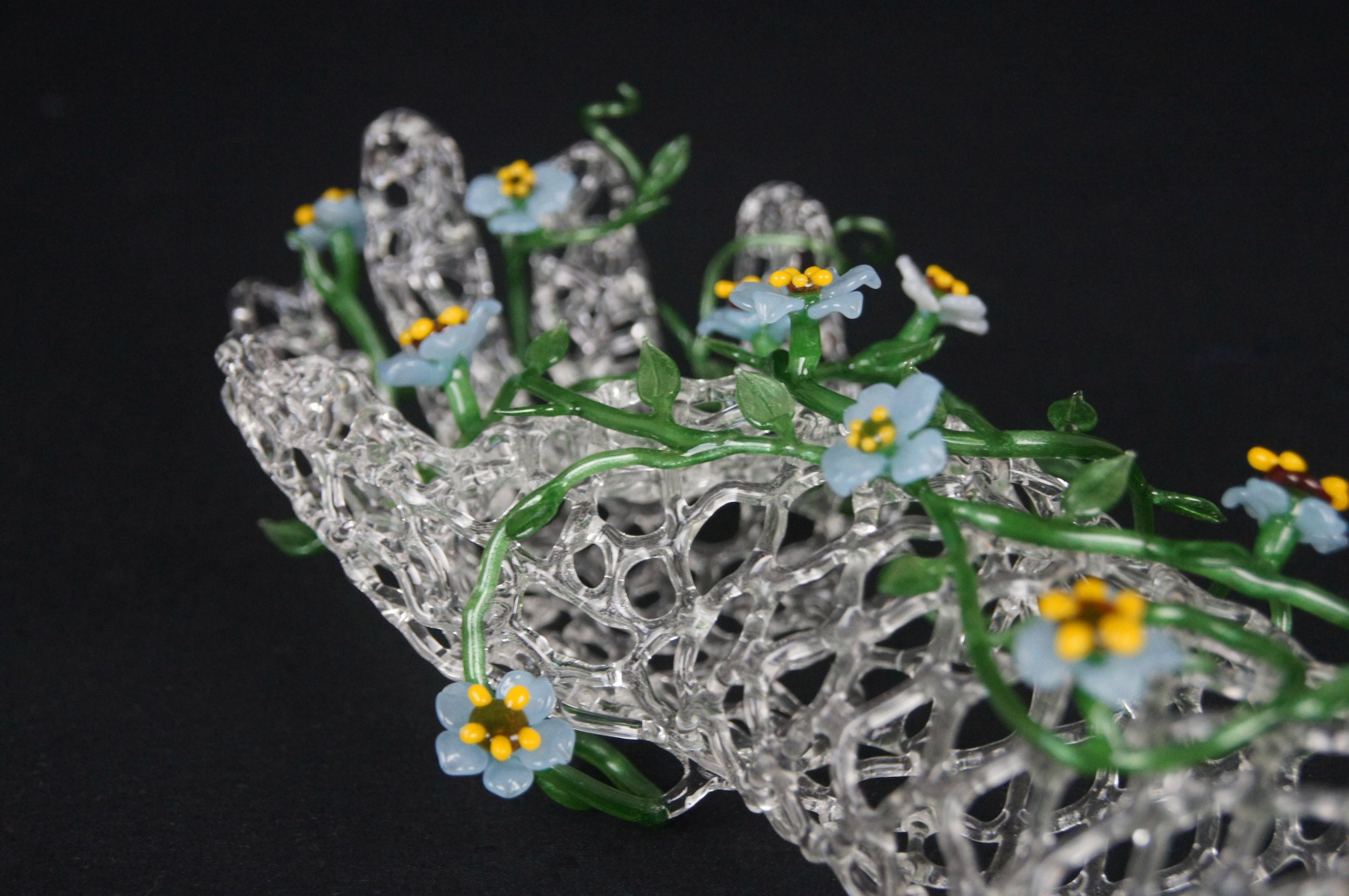 Forget Me Not, borosilicate glass, 5.5" x 13" x 5.5", 2020