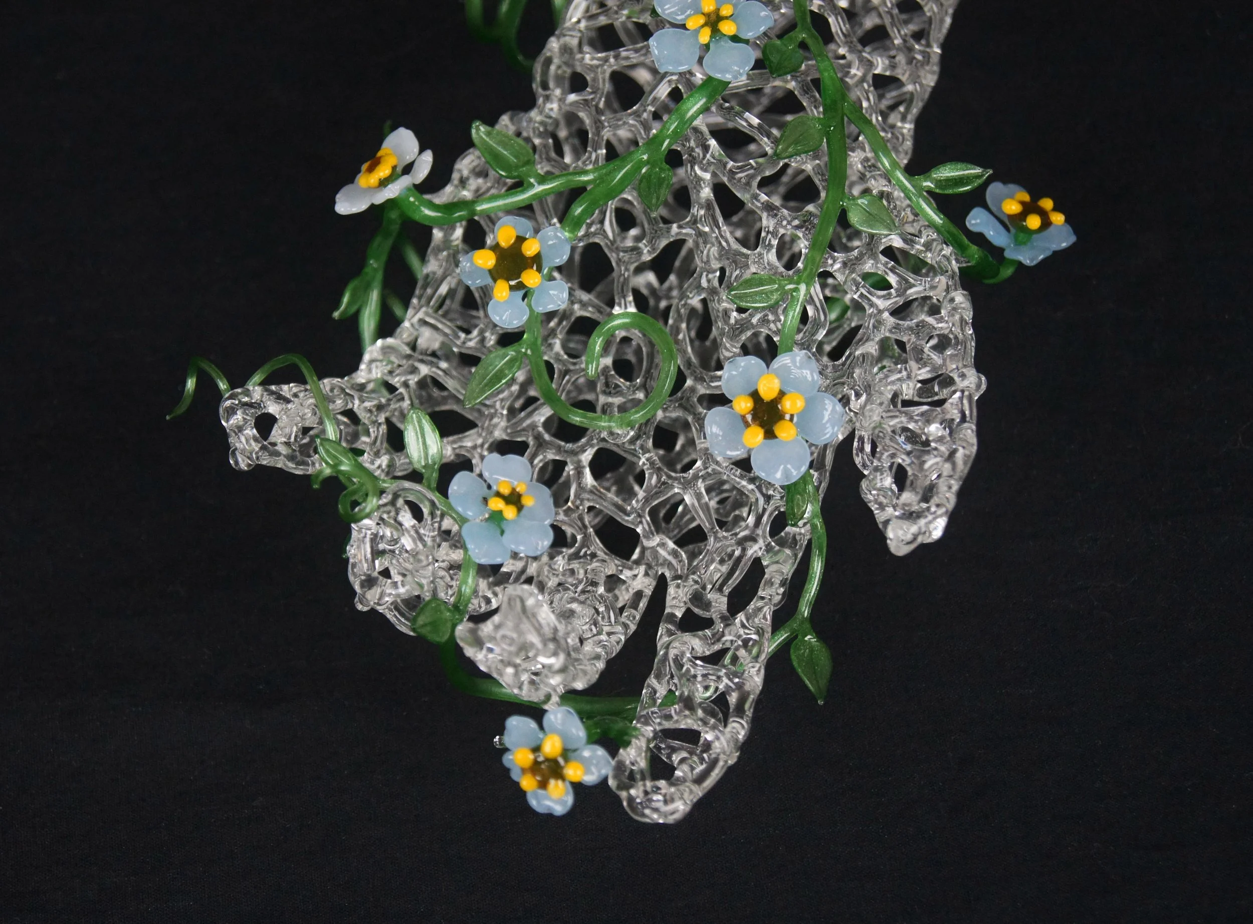 Forget Me Not, borosilicate glass, 5.5" x 13" x 5.5", 2020