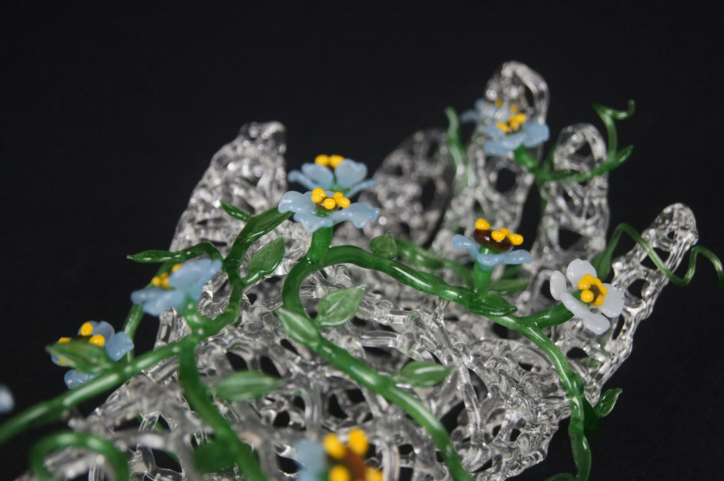 Forget Me Not, borosilicate glass, 5.5" x 13" x 5.5", 2020