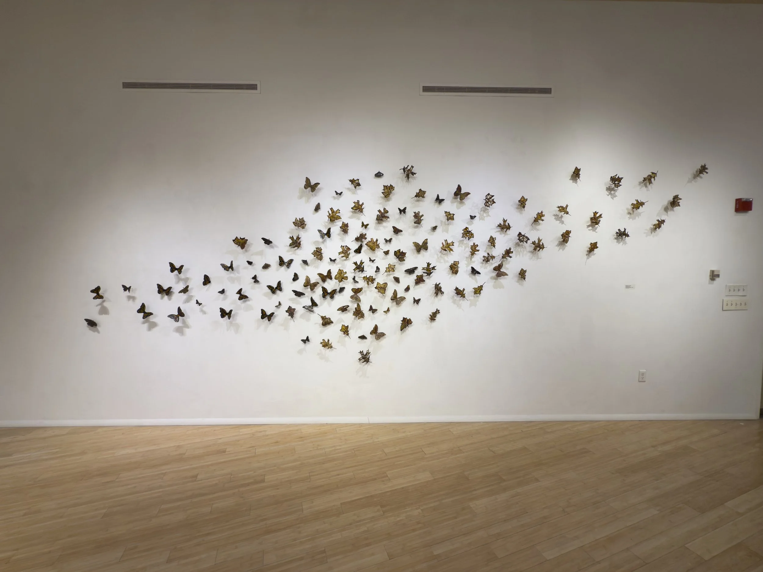 Disappearance, páte de verre glass, metal, 21' x 62" x 6", 2025