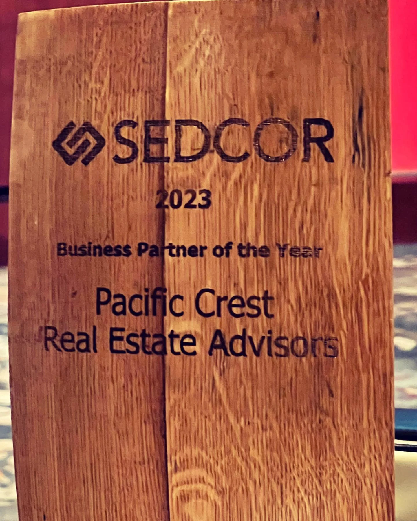 Katrina and I are both proud and humbled for Pacific Crest Real Estate Advisors to be acknowledged as SEDCOR 2023 Business Partner of the Year.

We could not have received this recognition without the relationships we have with all of you our valued 