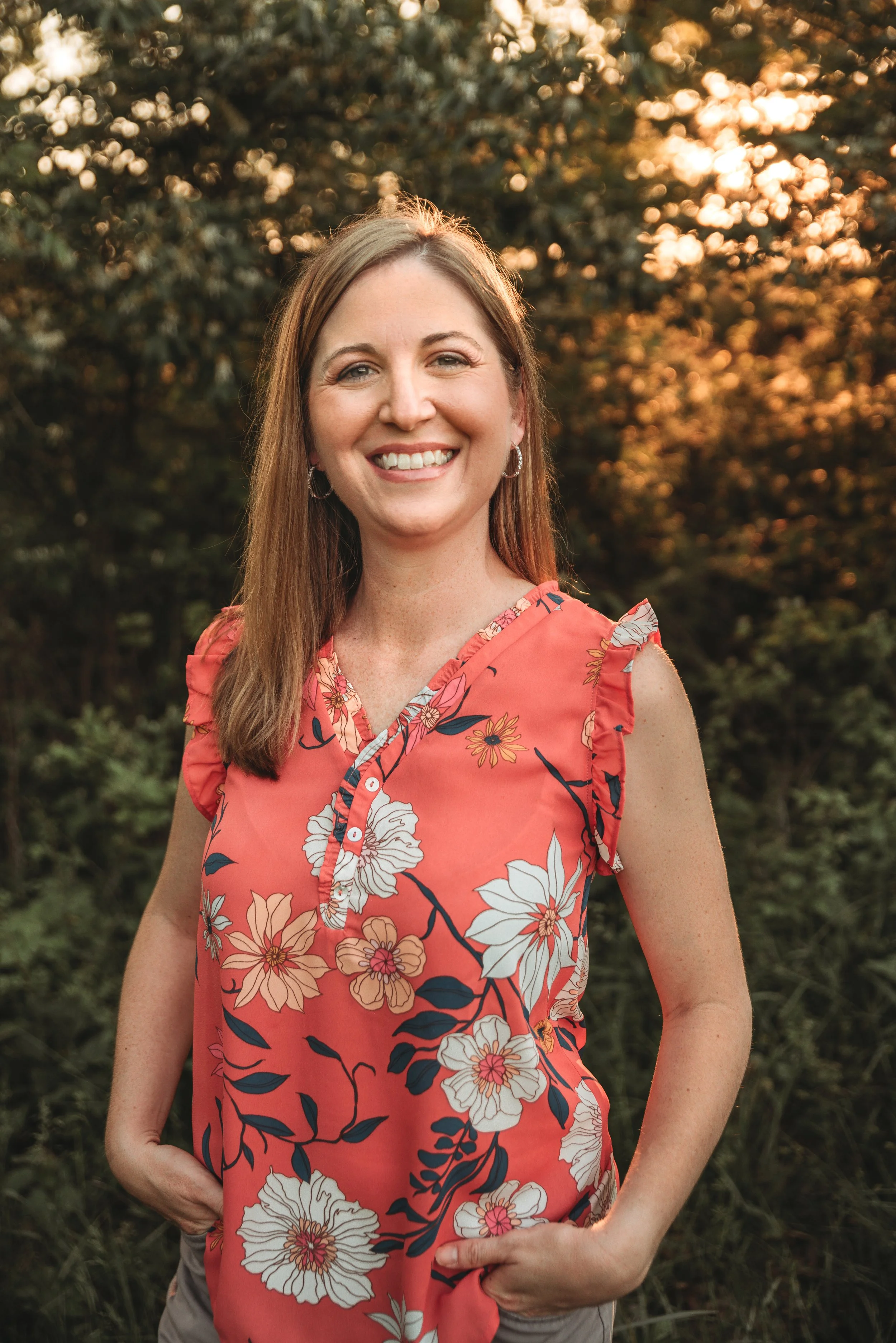 Female counselor smiling