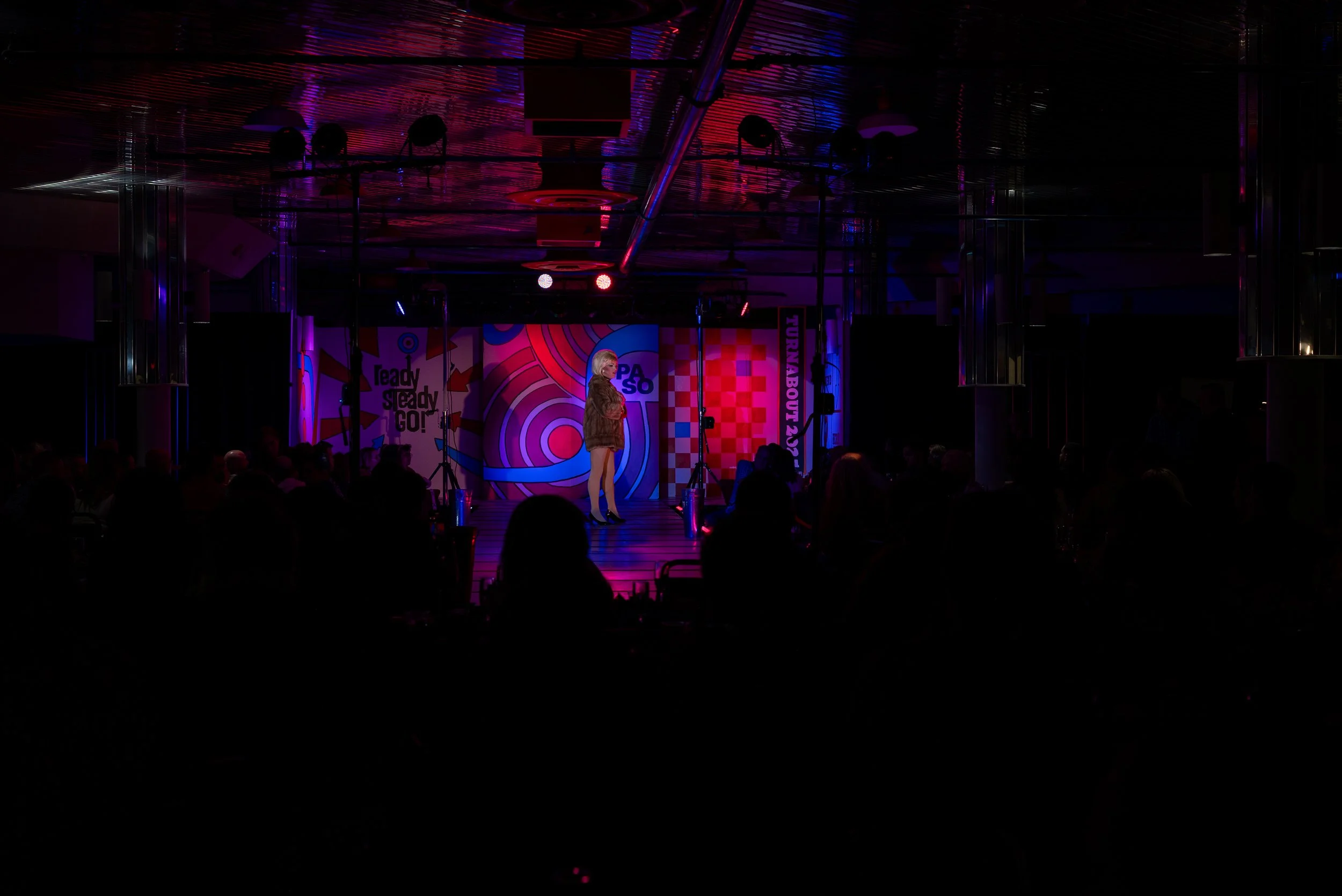 Performer on stage during Turnabout. 