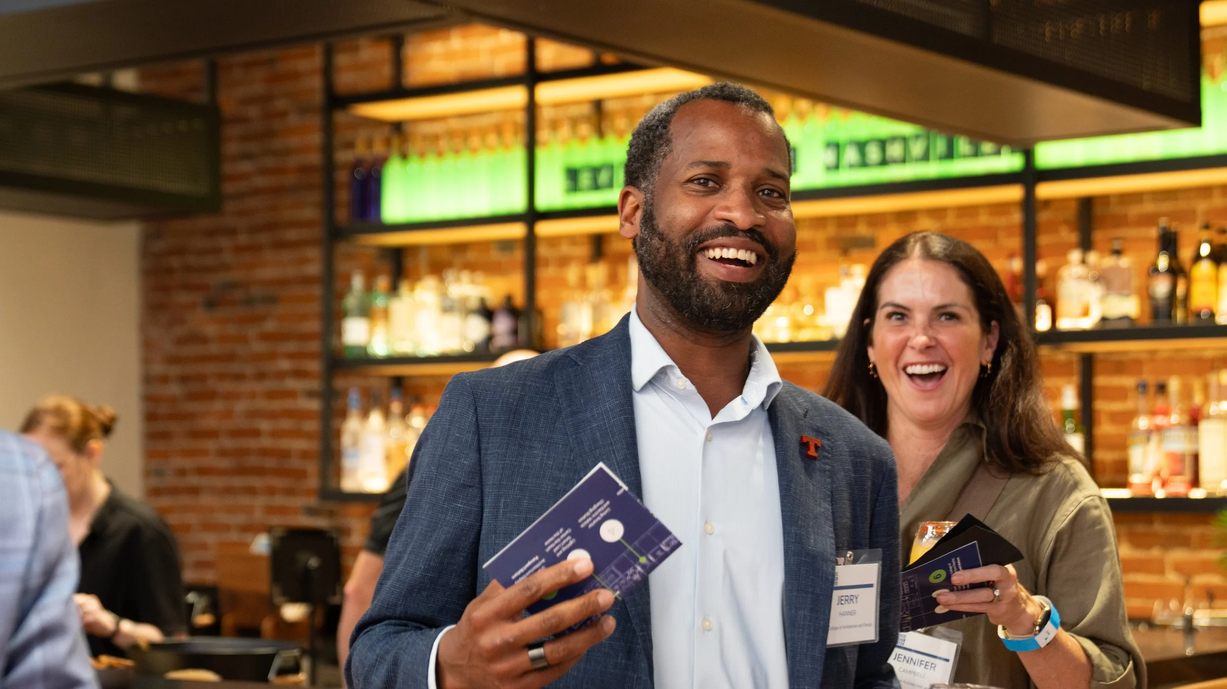 Community members enjoying the bar at the Civic Design Center's 25th anniversary celebration
