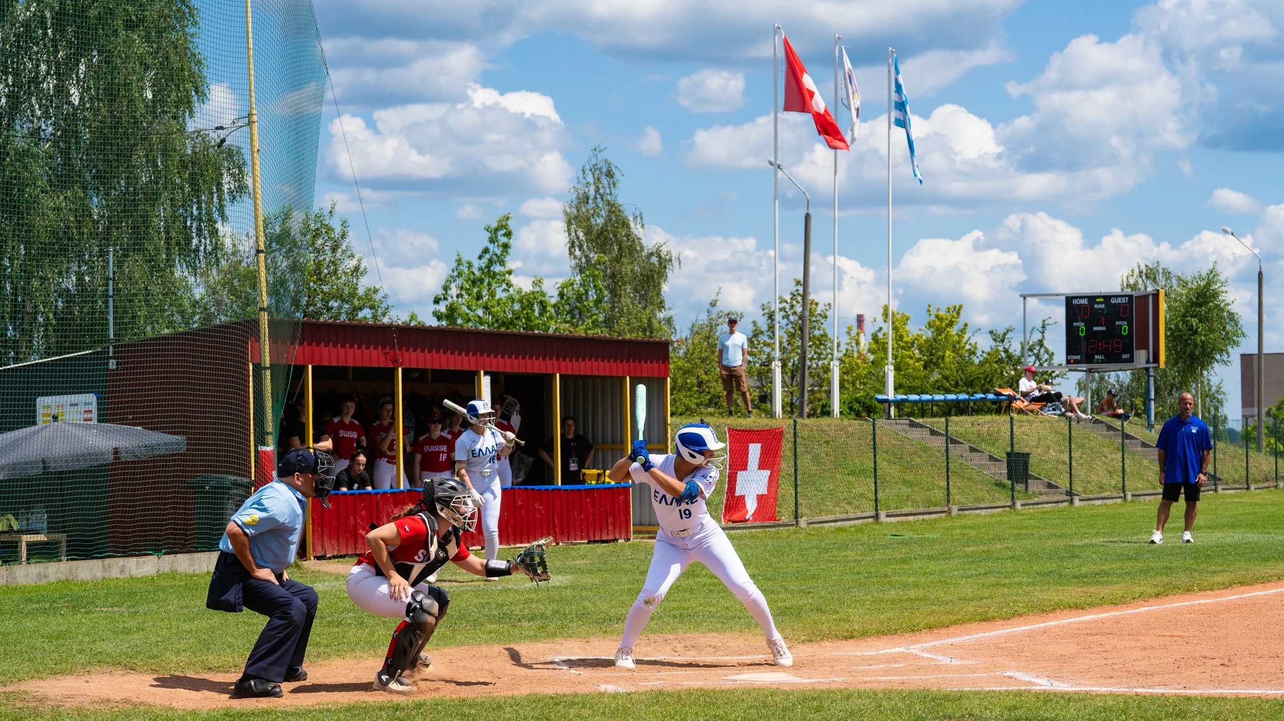 Softball batting during Hellas National game at WBSC European Championship 2026