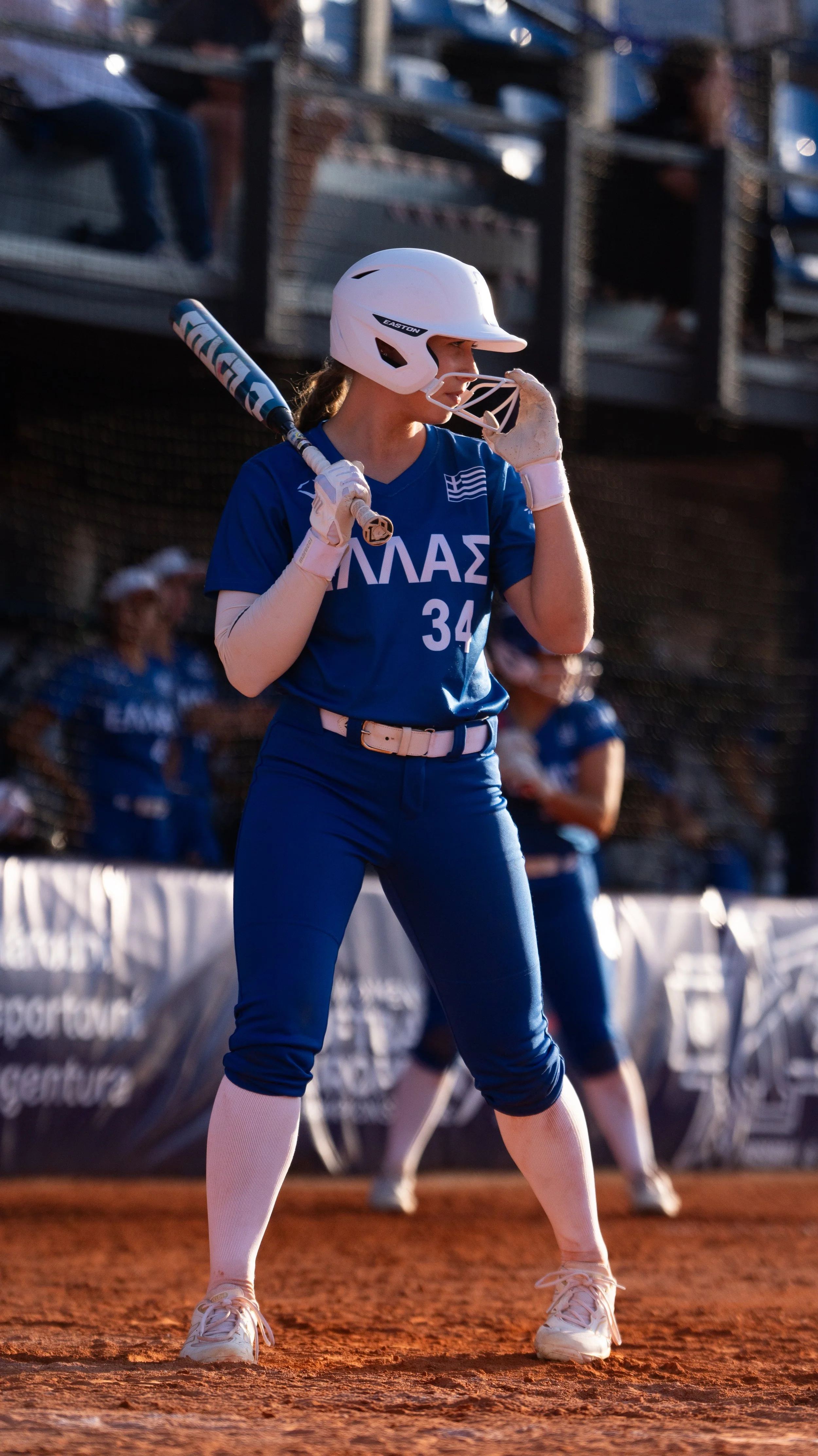 Hellas National Softball player at-bat during WBSC European Championship 2026