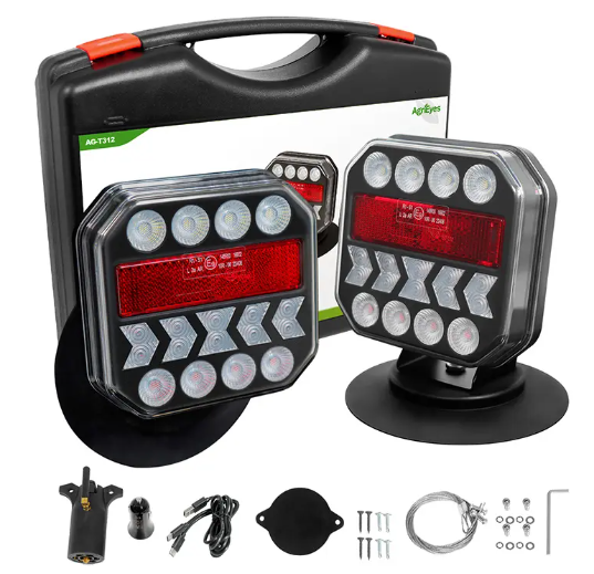 Adjustable Magnetic Wireless Trailer Lights Kit With Retroreflectors