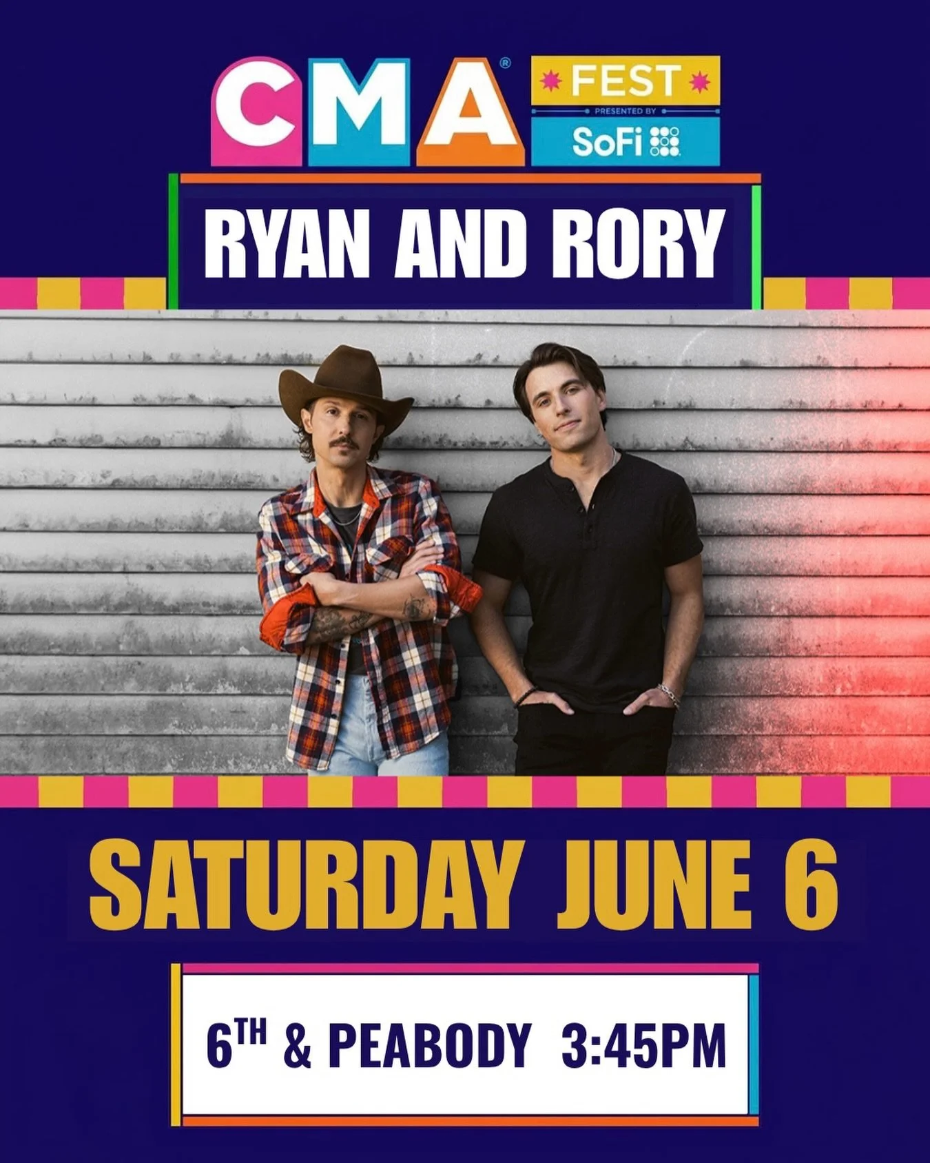 CMA FEST! Come check us out this Saturday June 6th for a performance at 6th &amp; Peabody! We&rsquo;ll be hitting the stage at 3:45pm so don&rsquo;t miss it!