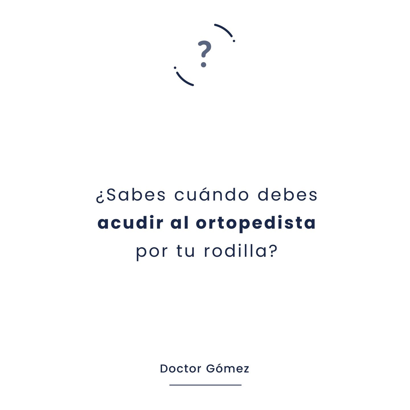 No tienes que esperar a que el dolor sea insoportable para consultar.

⚠️Algunas se&ntilde;ales que no debes ignorar: inflamaci&oacute;n constante, sensaci&oacute;n de que la articulaci&oacute;n falla o inestabilidad al caminar.

Como especialista en