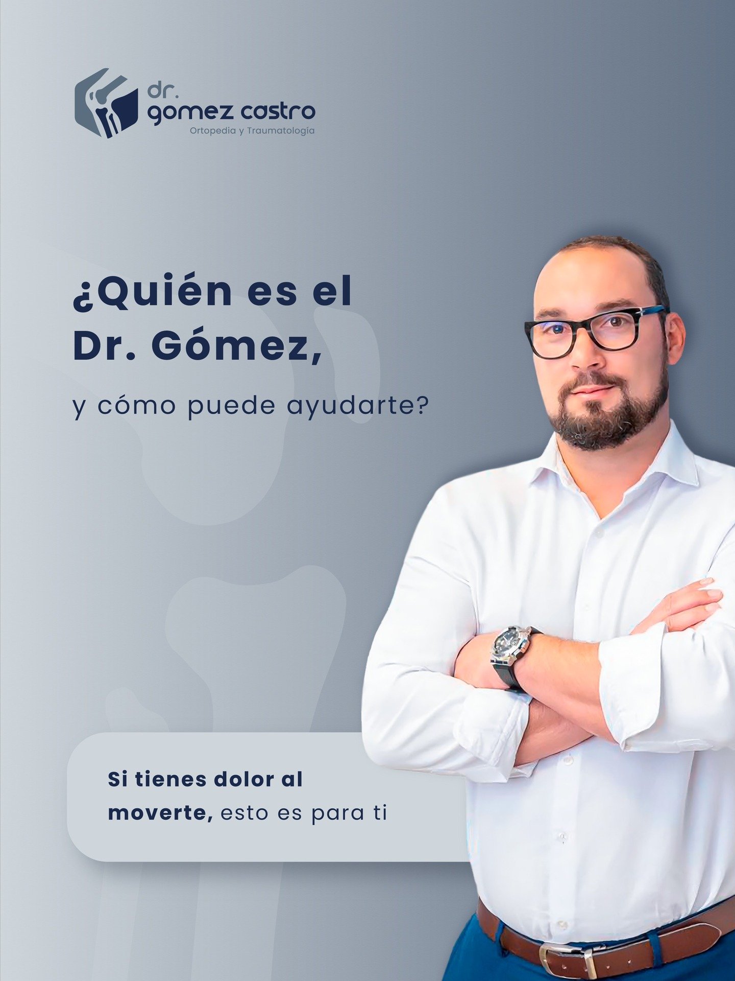 &iquest;Has dejado de hacer algo que te gusta por dolor o incomodidad en tu cuerpo?

El Dr. G&oacute;mez, especialista en ortopedia y traumatolog&iacute;a, no solo trata lesiones, sino que ayuda a sus pacientes a recuperar su calidad de vida.🏃🏼&zwj