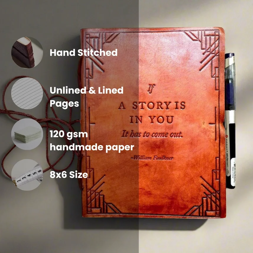 IF A STORY IS IN YOU It has to come out - leather journal 3.webp