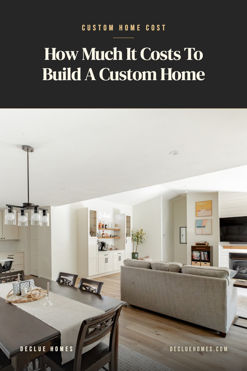 How much it costs to build a custom home in Springfield MO, DeClue Homes Pinterest graphic