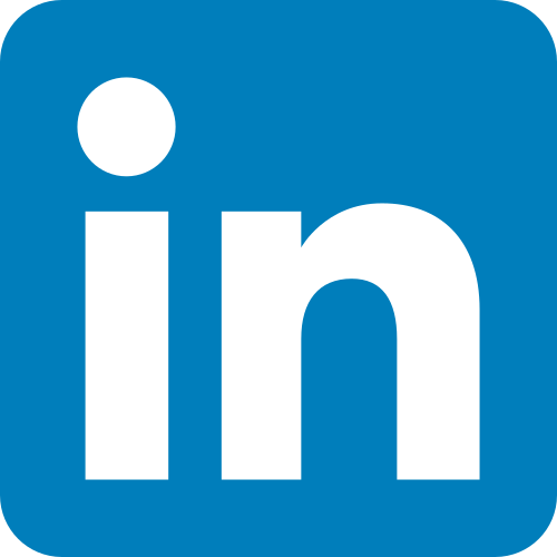 LinkedIn logo with a blue square background and white lowercase letters 'in'.