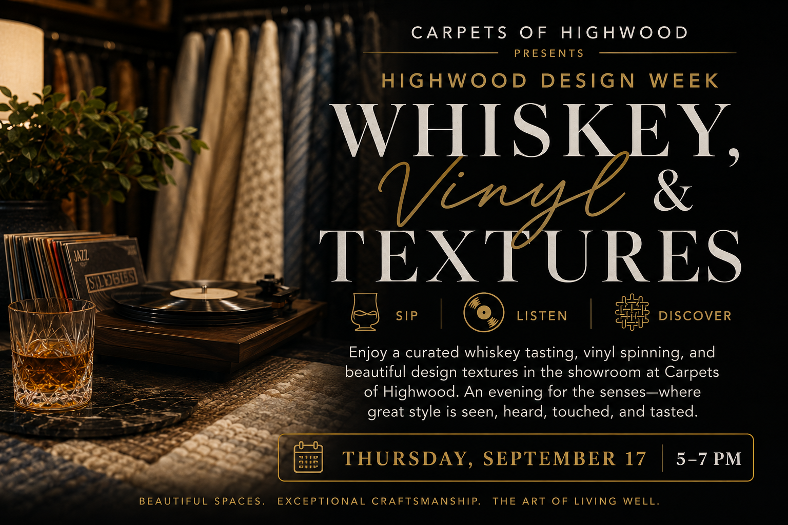 Whiskey, Vinyl &amp; Textures:              A Design Week Event