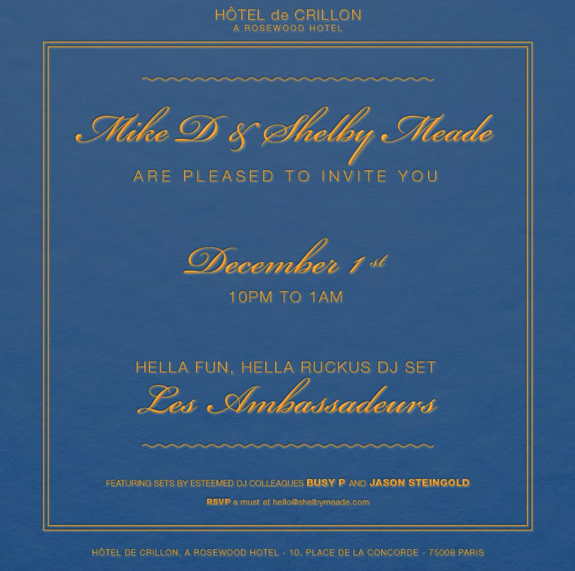 Mike D / Paris / Event Co-Host