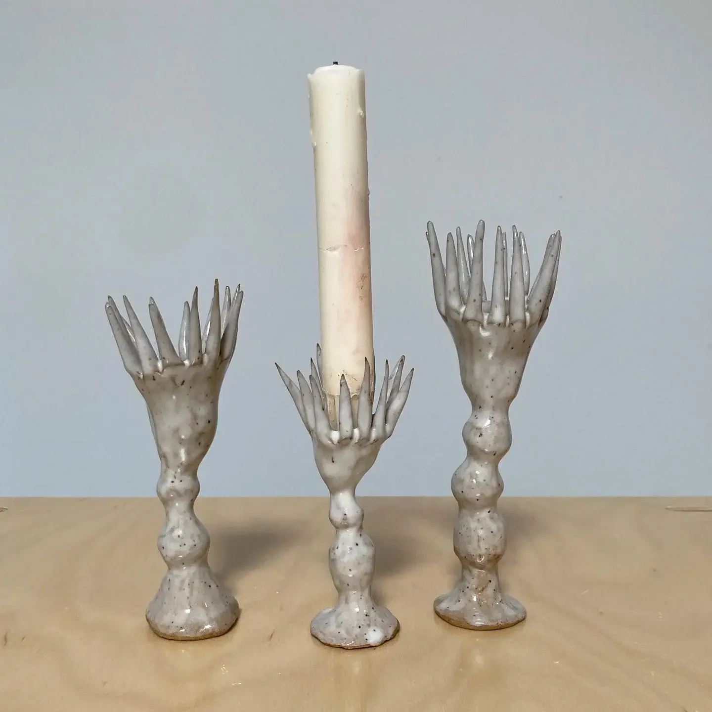 Crown Ceramic Candlestick (White)