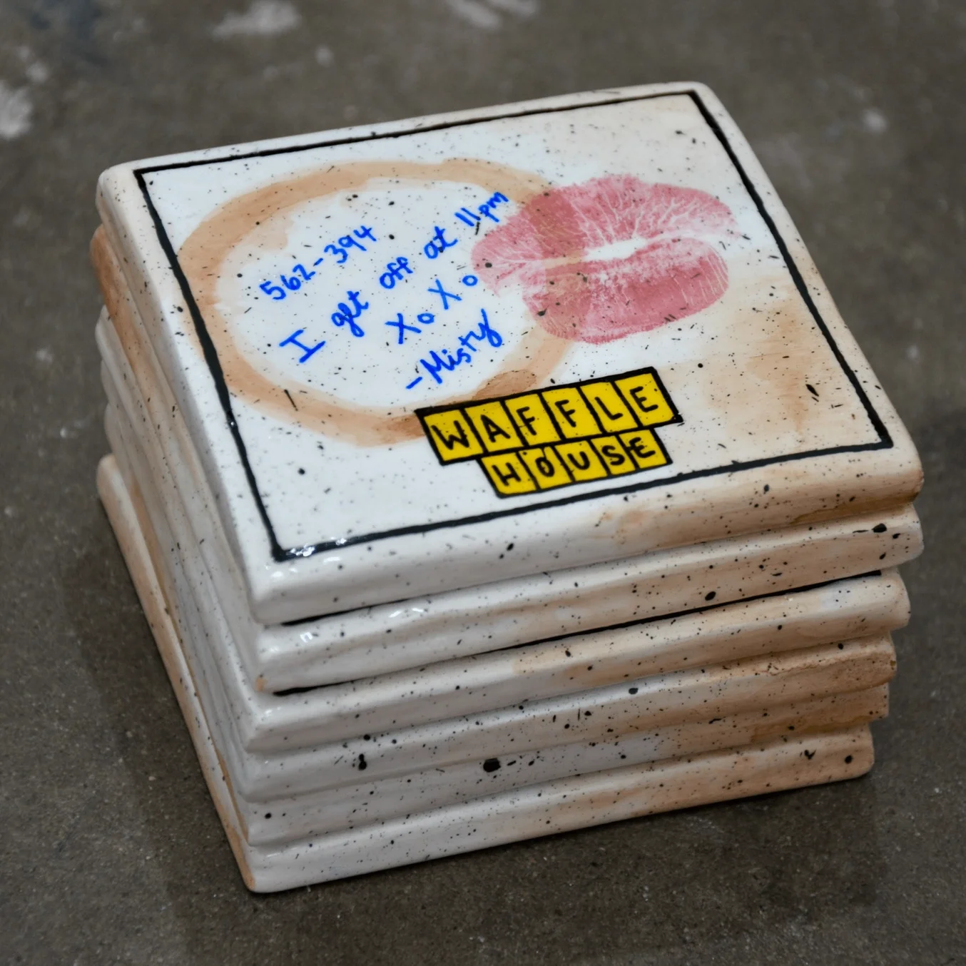 Used Diner Napkin Coaster (Set of 3) by House of Savage