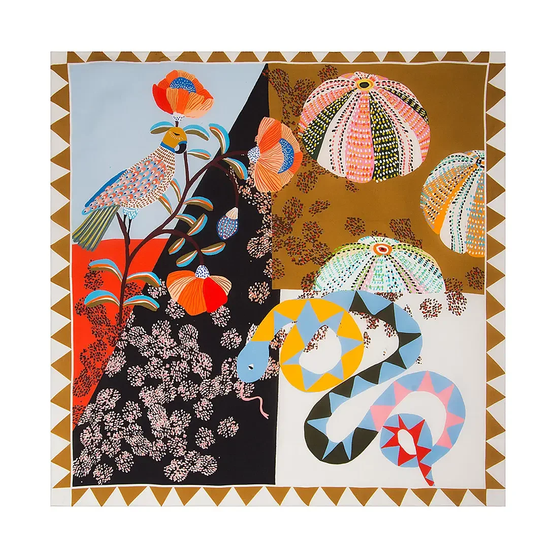 Indigo Silk Printed Scarf by AniStudio