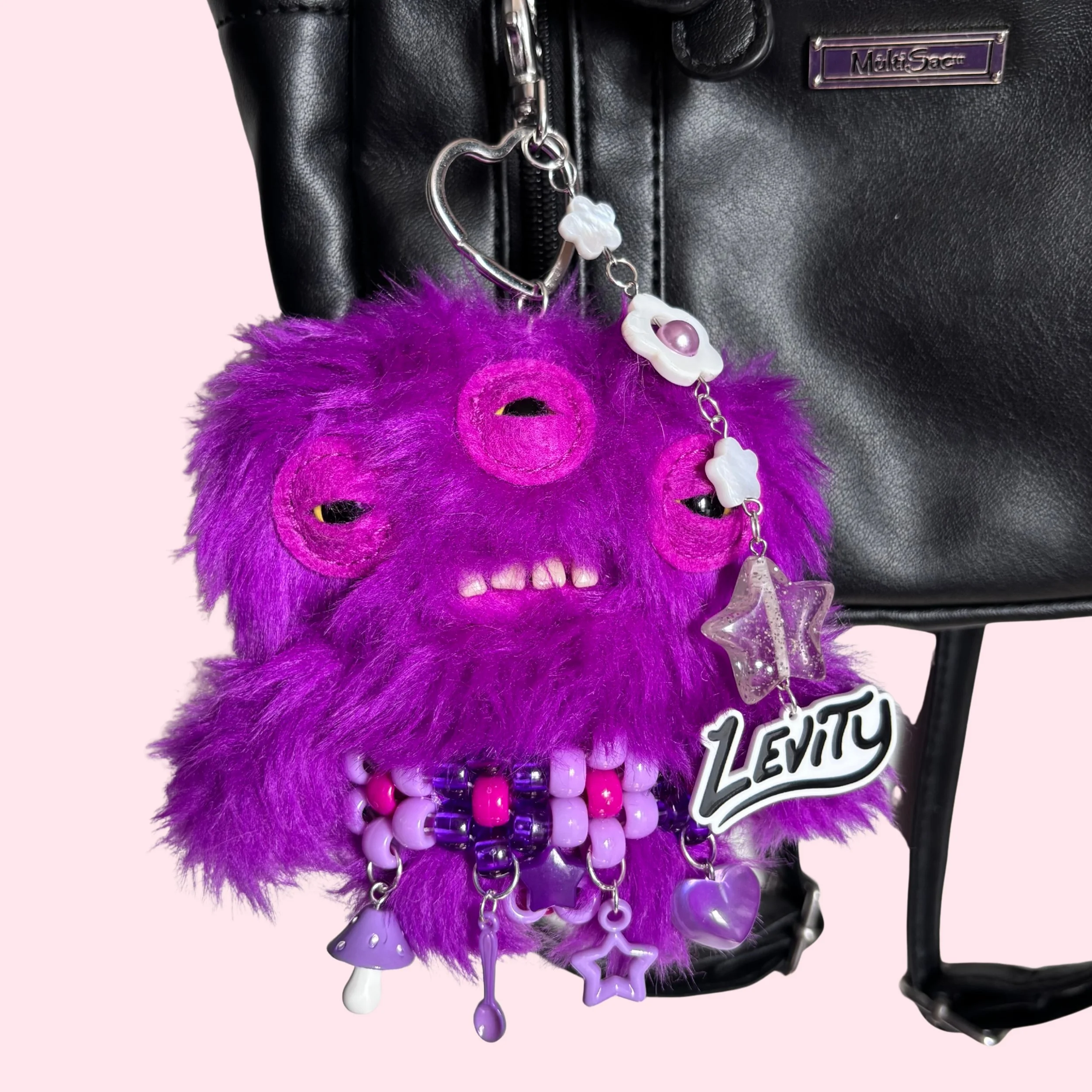 Purple Fuggler with Kandi Harness + Levity Charm Keychain