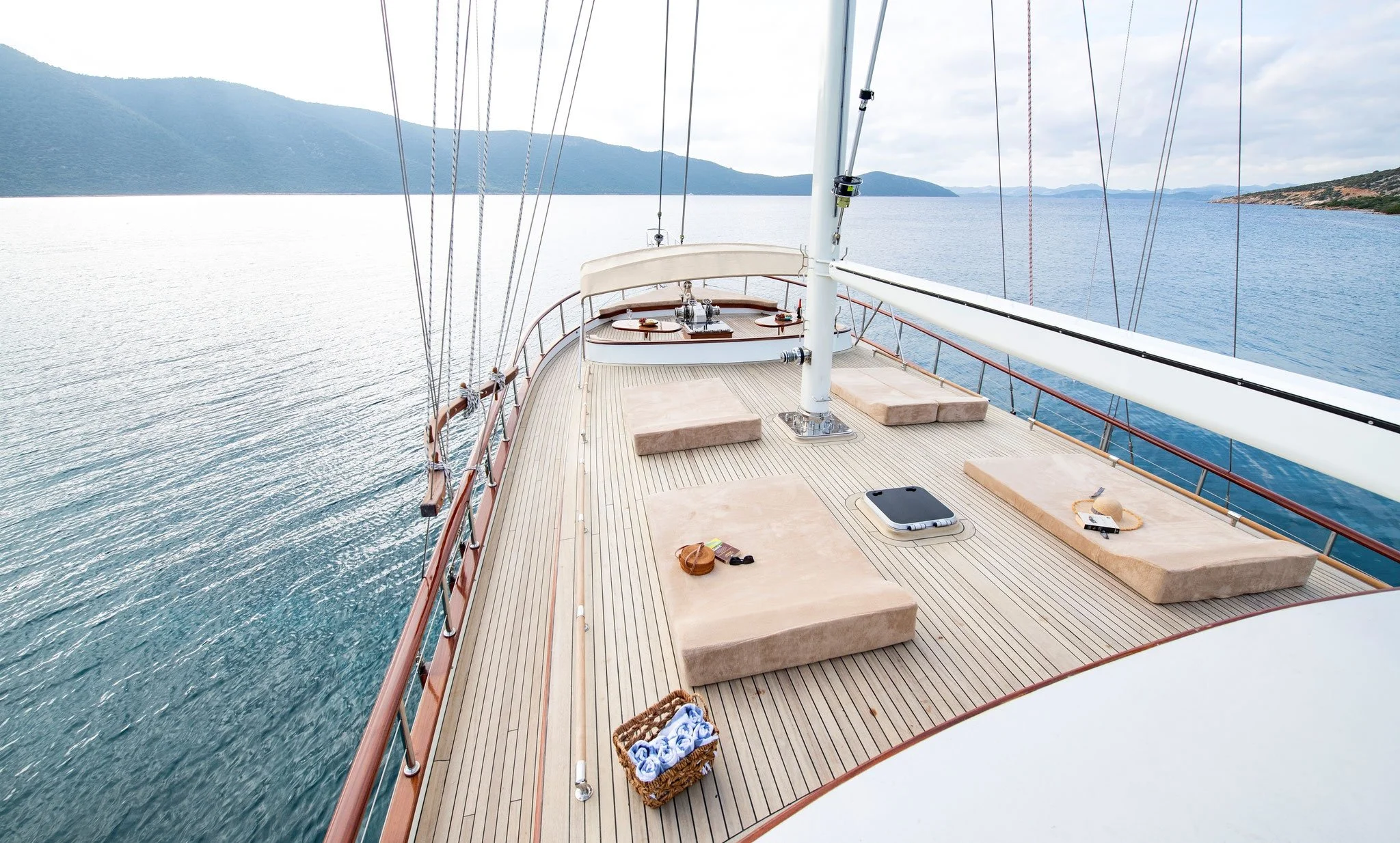 Open deck view from a private gulet in Bodrum.