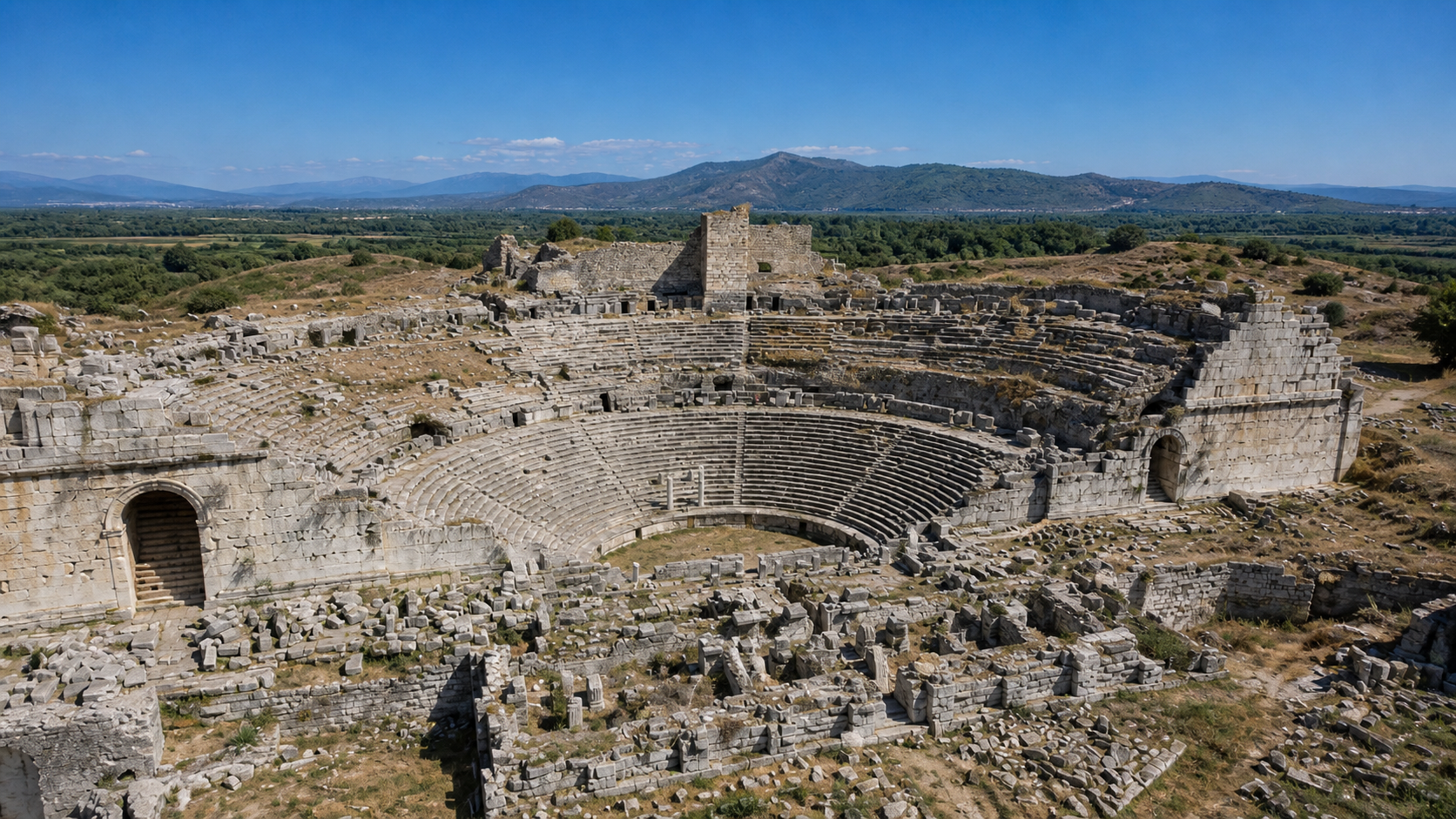 Miletus ancient city theatre on a historical route near Bodrum