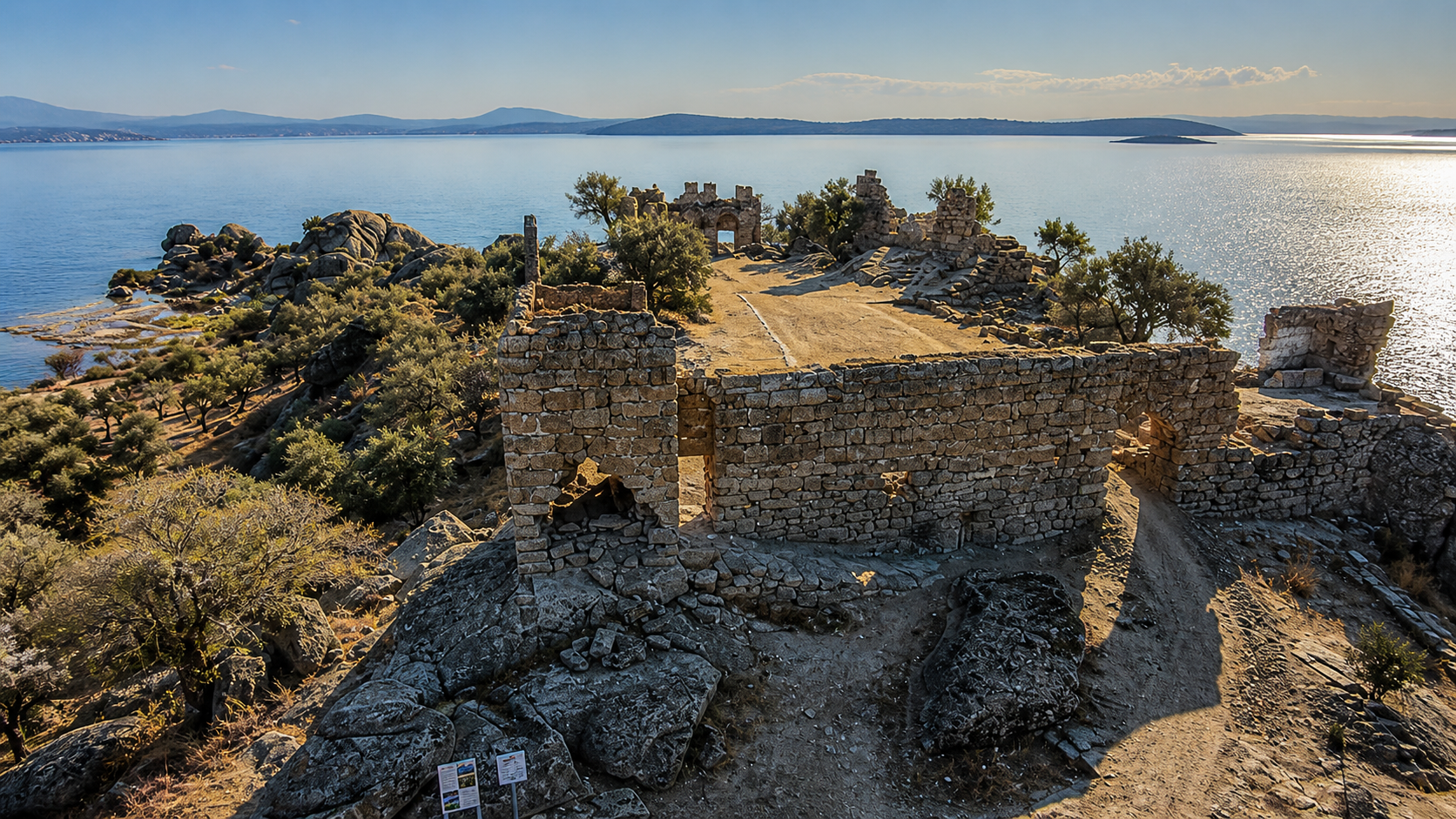 Herakleia ancient ruins beside Lake Bafa in western Turkey