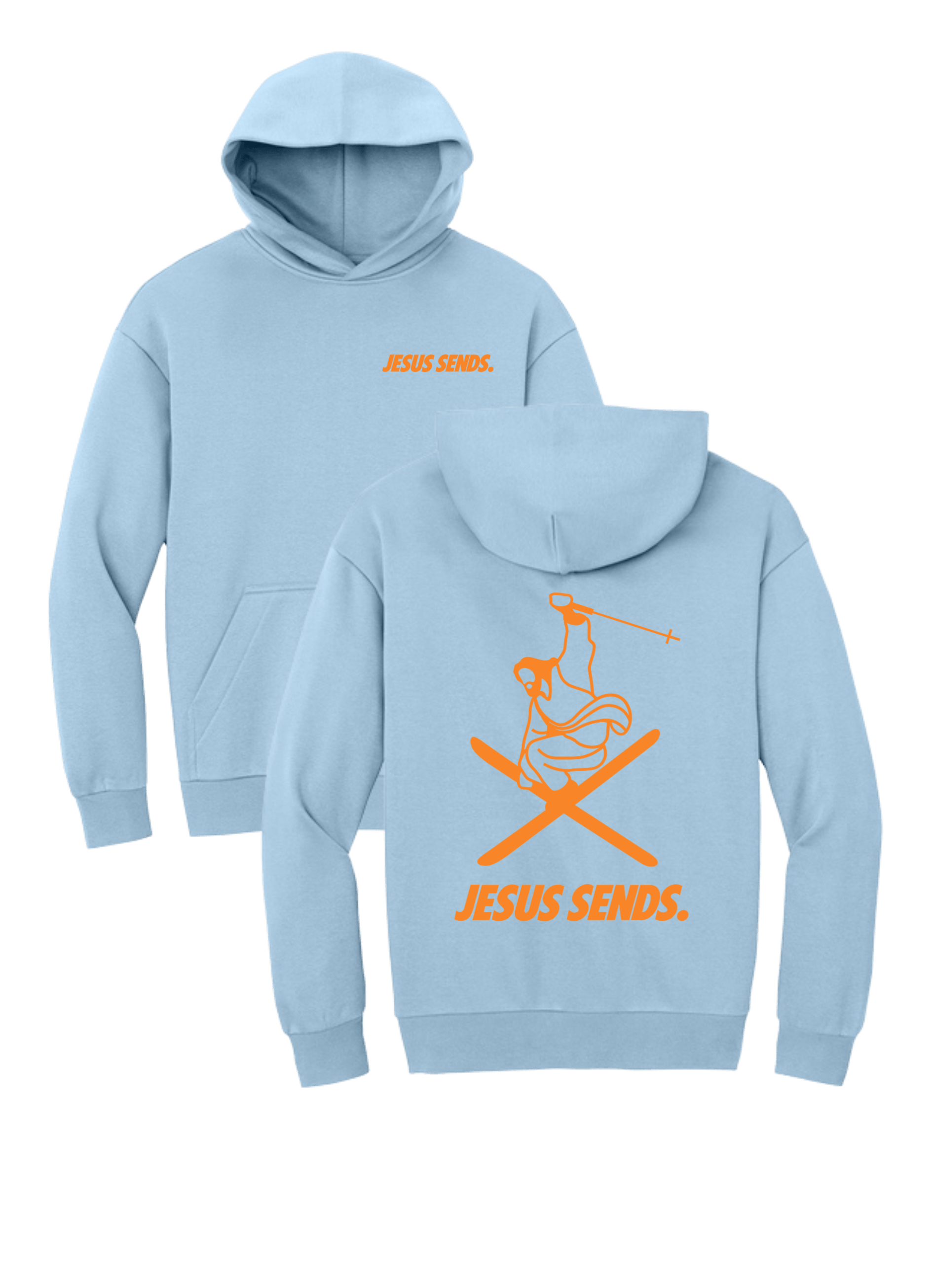 WALKING ON POWDER HOODIE (ADULT) - ICE BLUE
