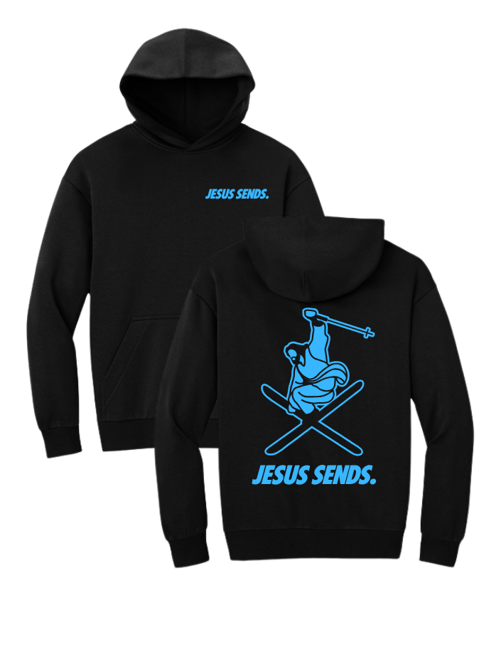 WALKING ON POWDER HOODIE (YOUTH) - BLACK