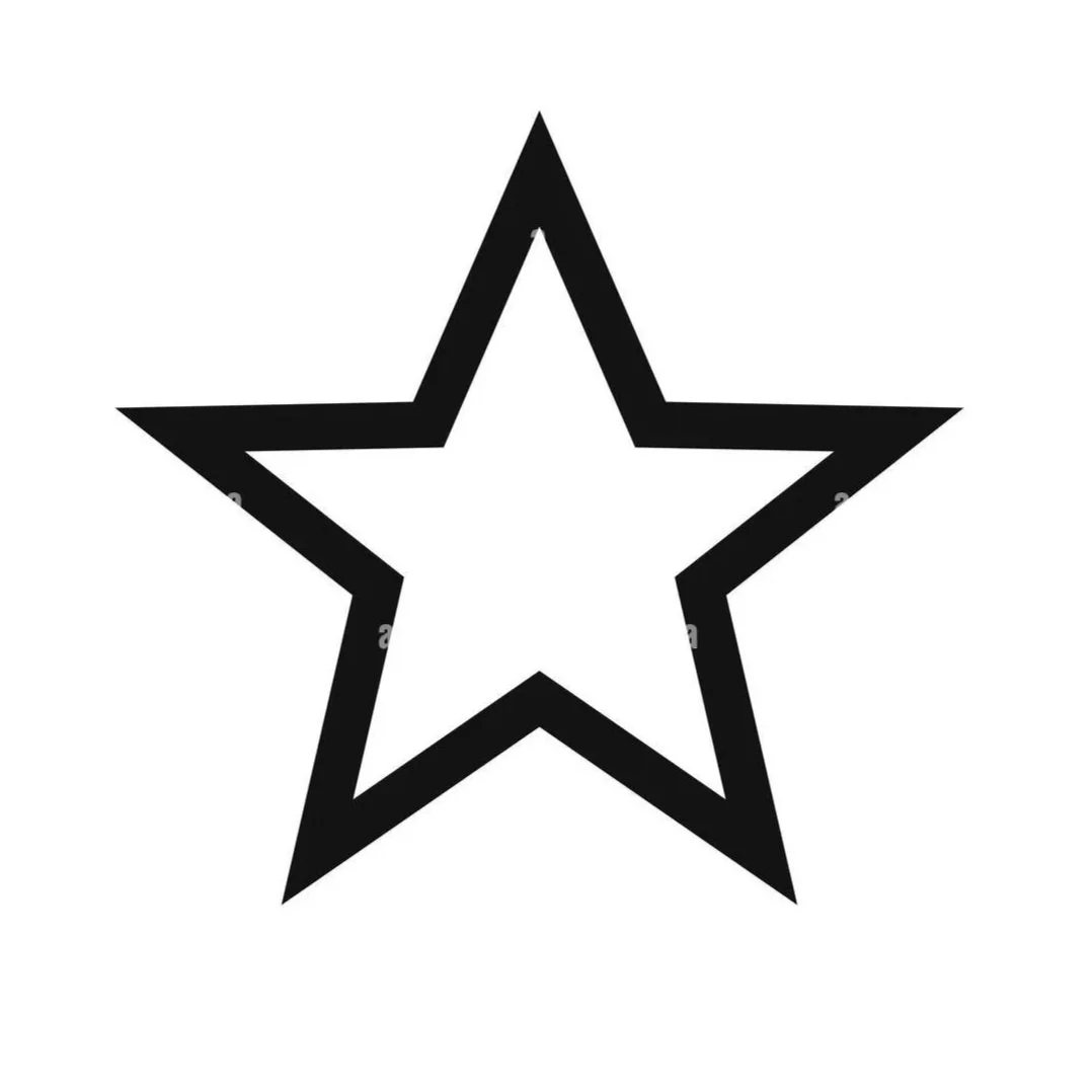 Black outlined star on white background.