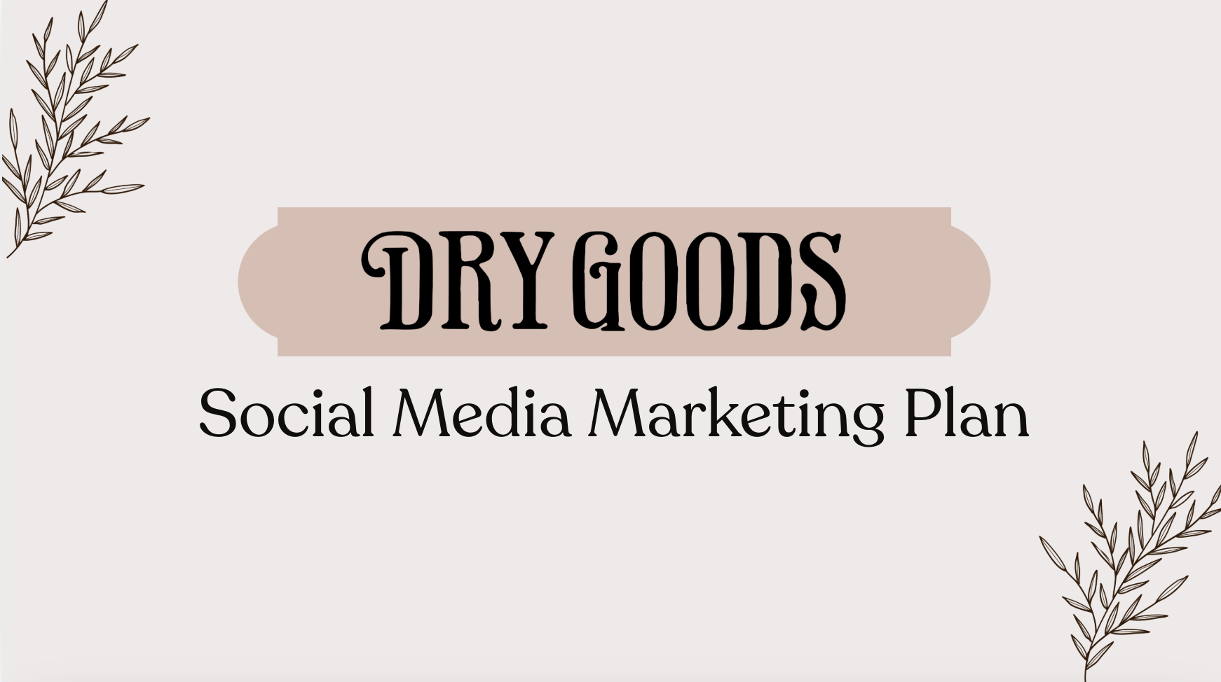 Dry Goods Social Media Marketing Strategy