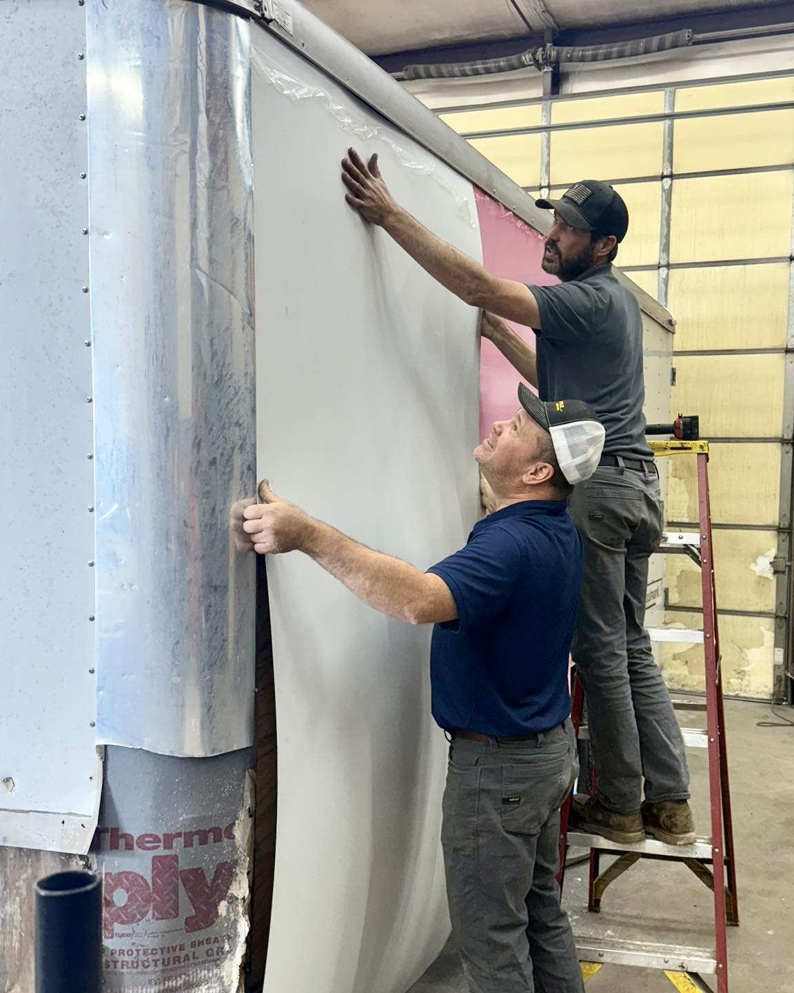 The team at CSH Trailers & Automotive Services in Westphalia, MO, repairing a cargo trailer