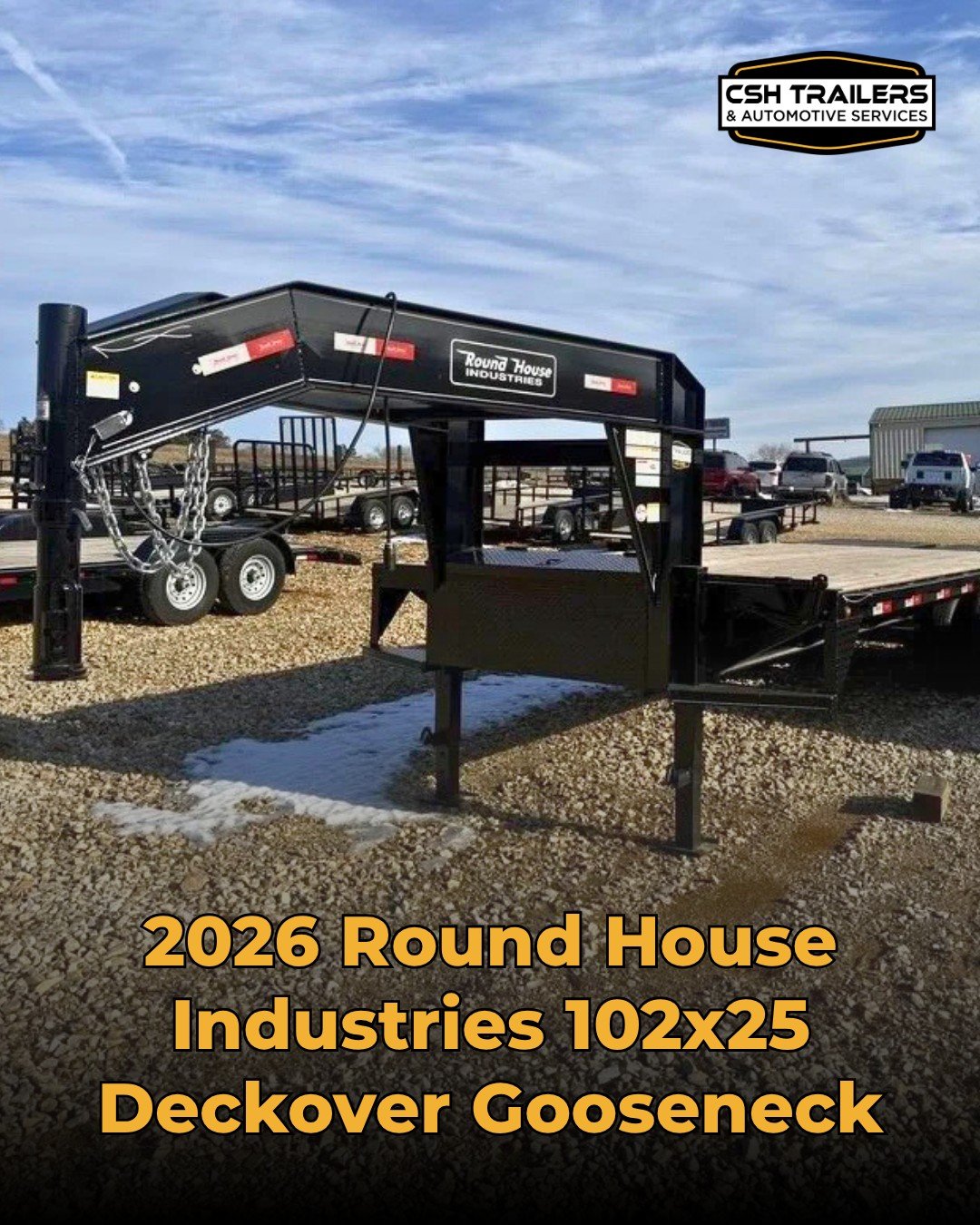 We have a brand new Round House Industries Gooseneck waiting for you to take it home! 

Check out the details: 👇

Round House Industries
Deckover Gooseneck
102x25
20k
Tandem Axle
5' Dove
Monster Ramps
$11,600

Available now at CSH Trailers in Westph
