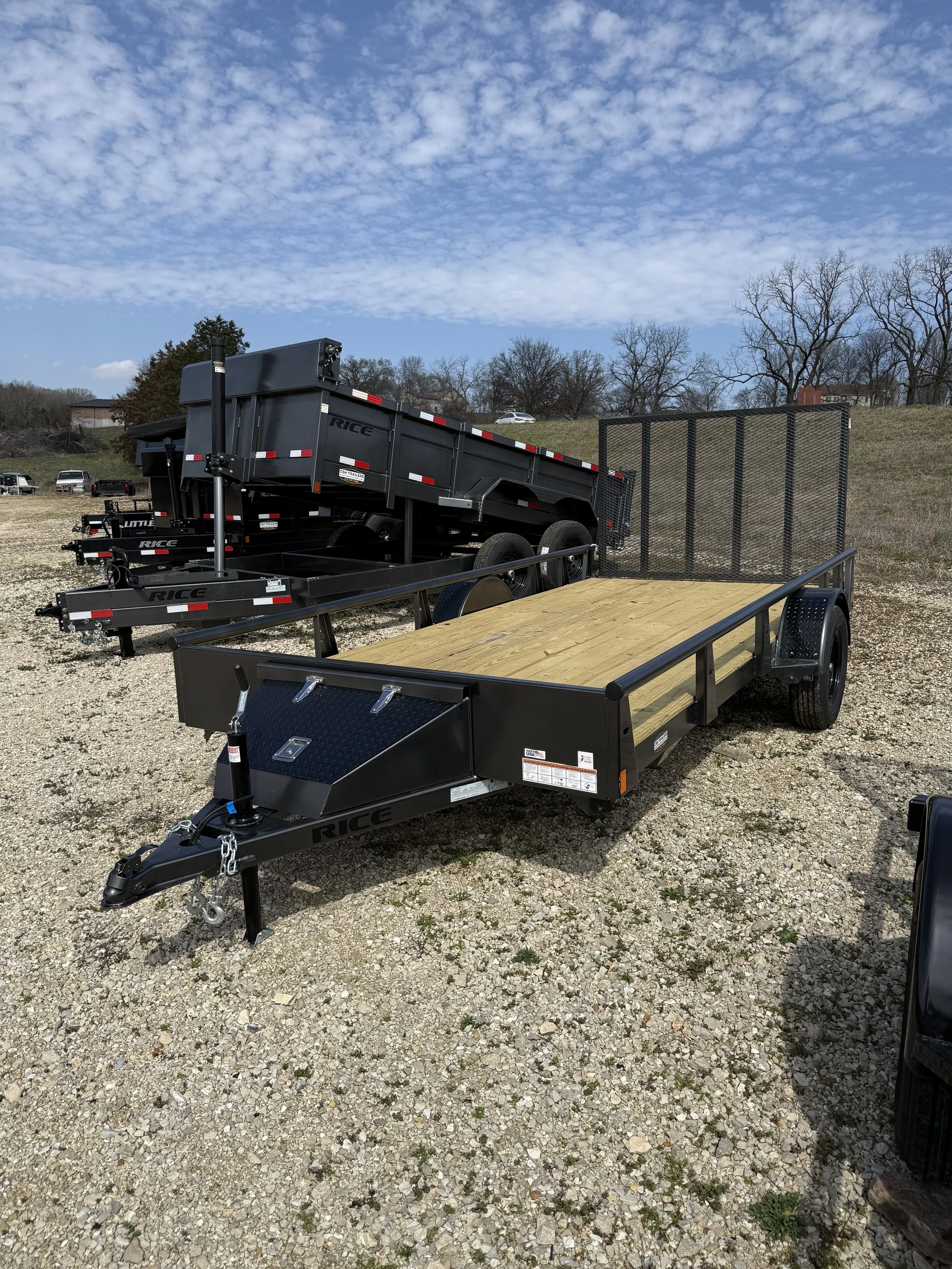 2026 Rice Trailers 76x14 Single Axle Utility Trailer