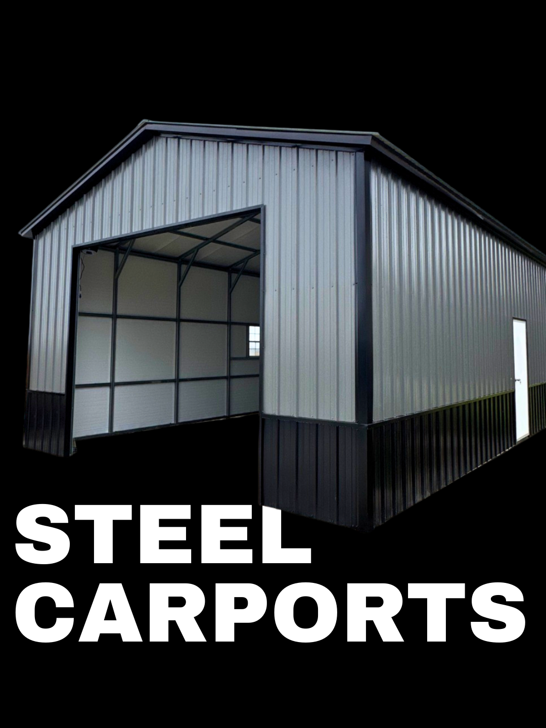 Steel carports, sheds, metal garages, and custom buildings available at CSH Trailers & Automotive Services in Westphalia, Missouri