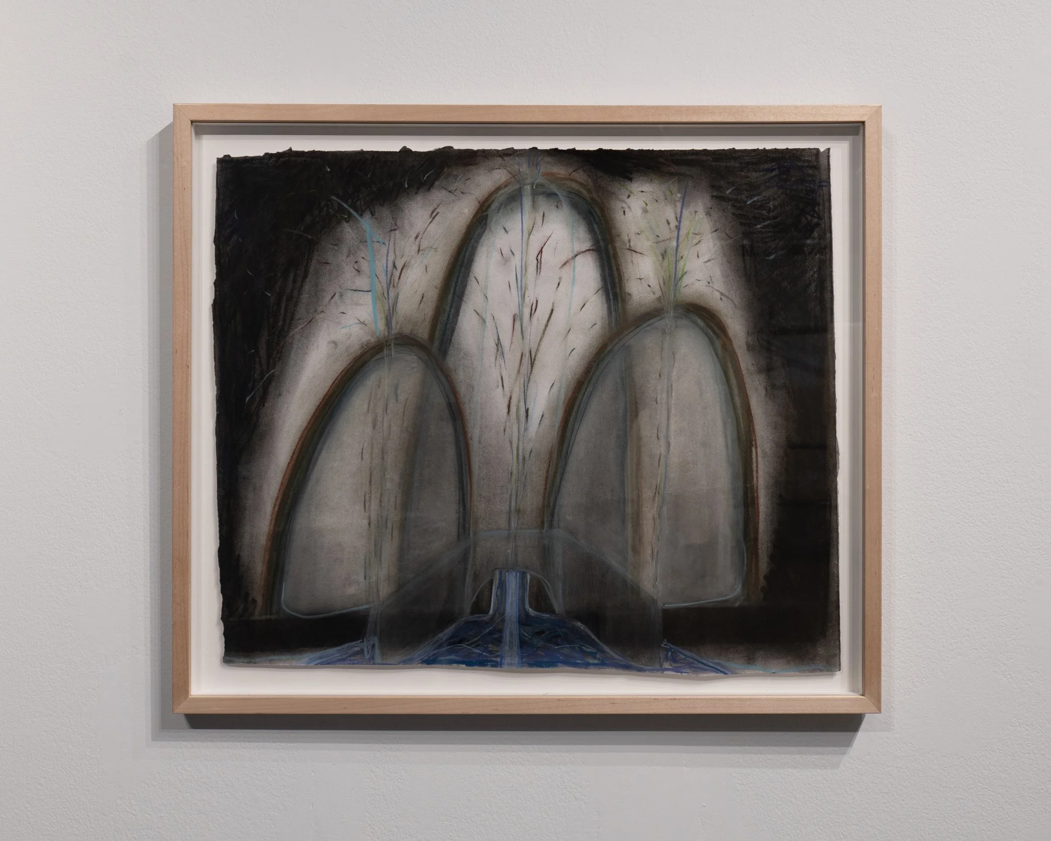 bridges will burst | 2024| 18 x 24" | charcoal and soft pastel on drawing paper 