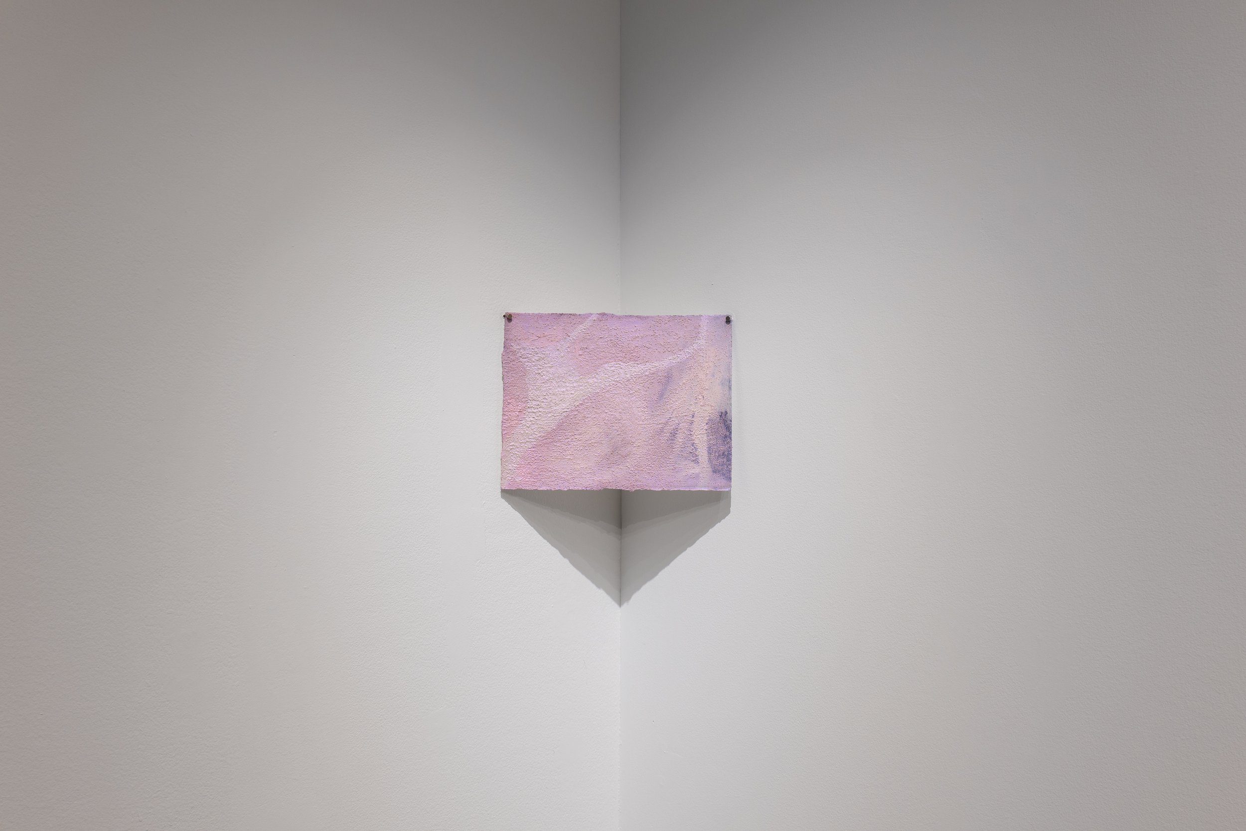 crysaaaliiiis (vapor crystalizing) | 2024 | oil, sand, glass, interference pigment on paper