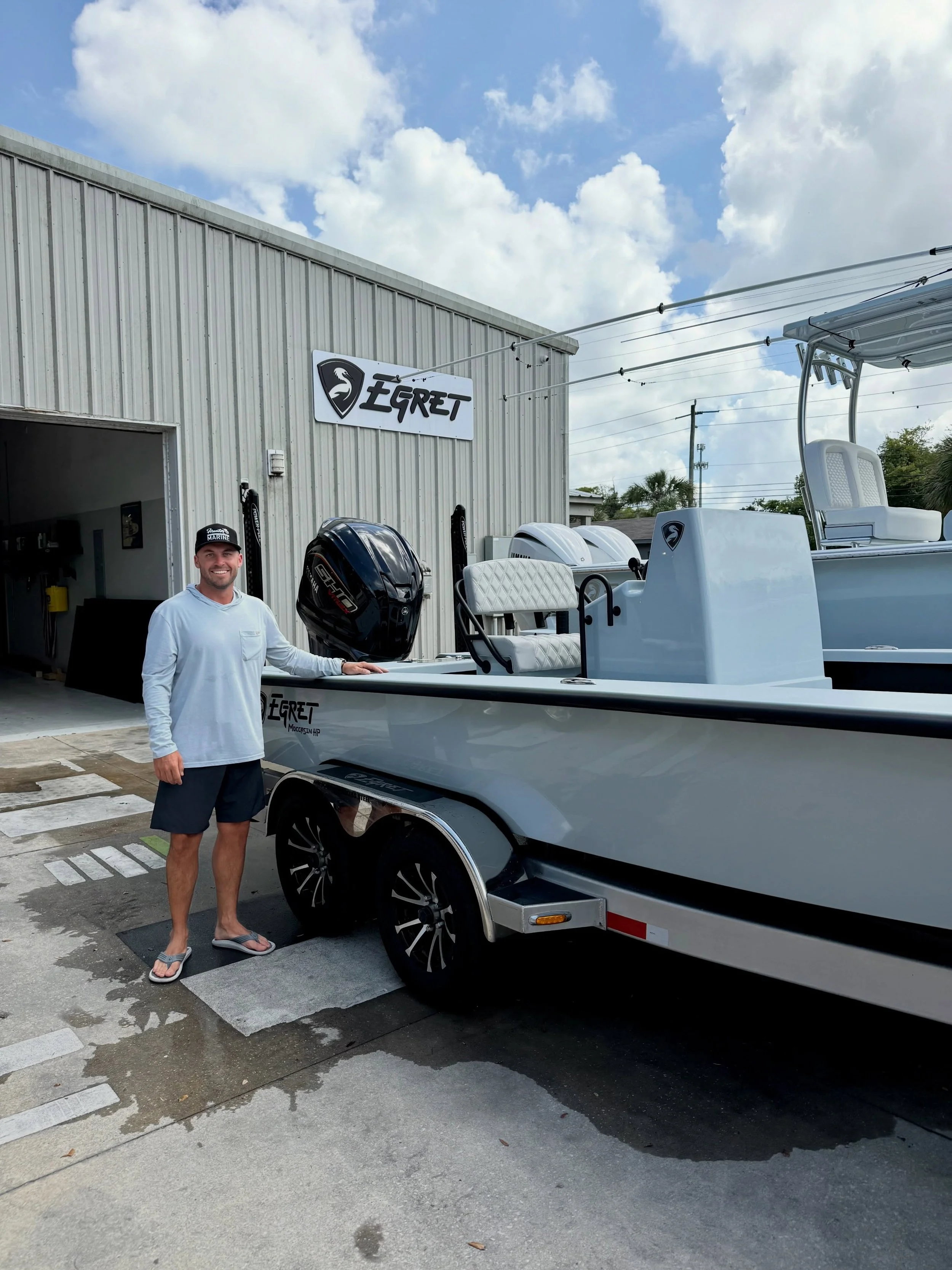 Congratulations on your new boat Will! This Carbon/Innegra 21 Moccasin HP will be running around Northeast Florida.
&bull;
&bull;
#EgretBoats#21MoccasinHP#FlatOutTheBest